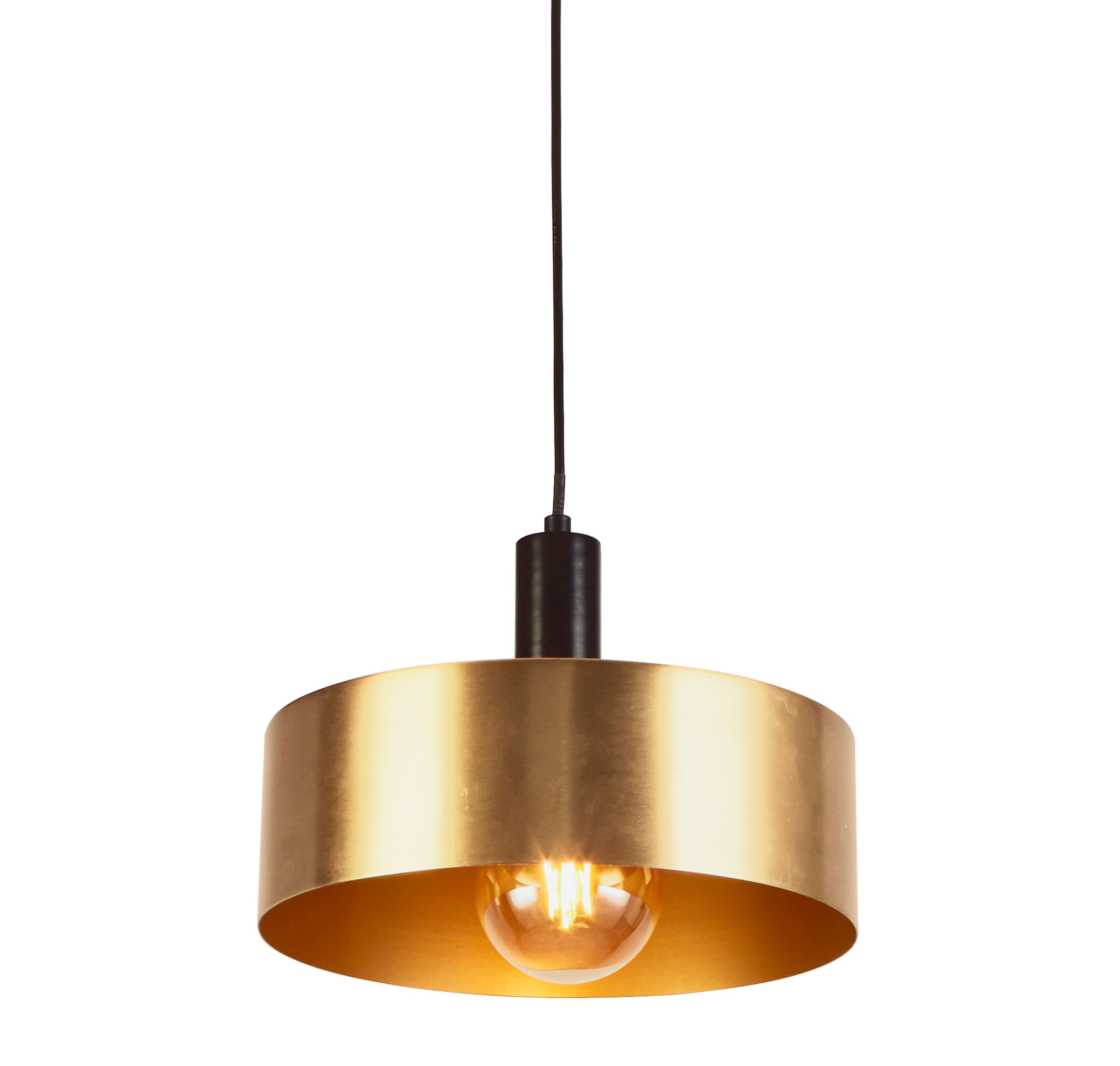 Searchlight Kearsley Pendant - Black & Gold Metal