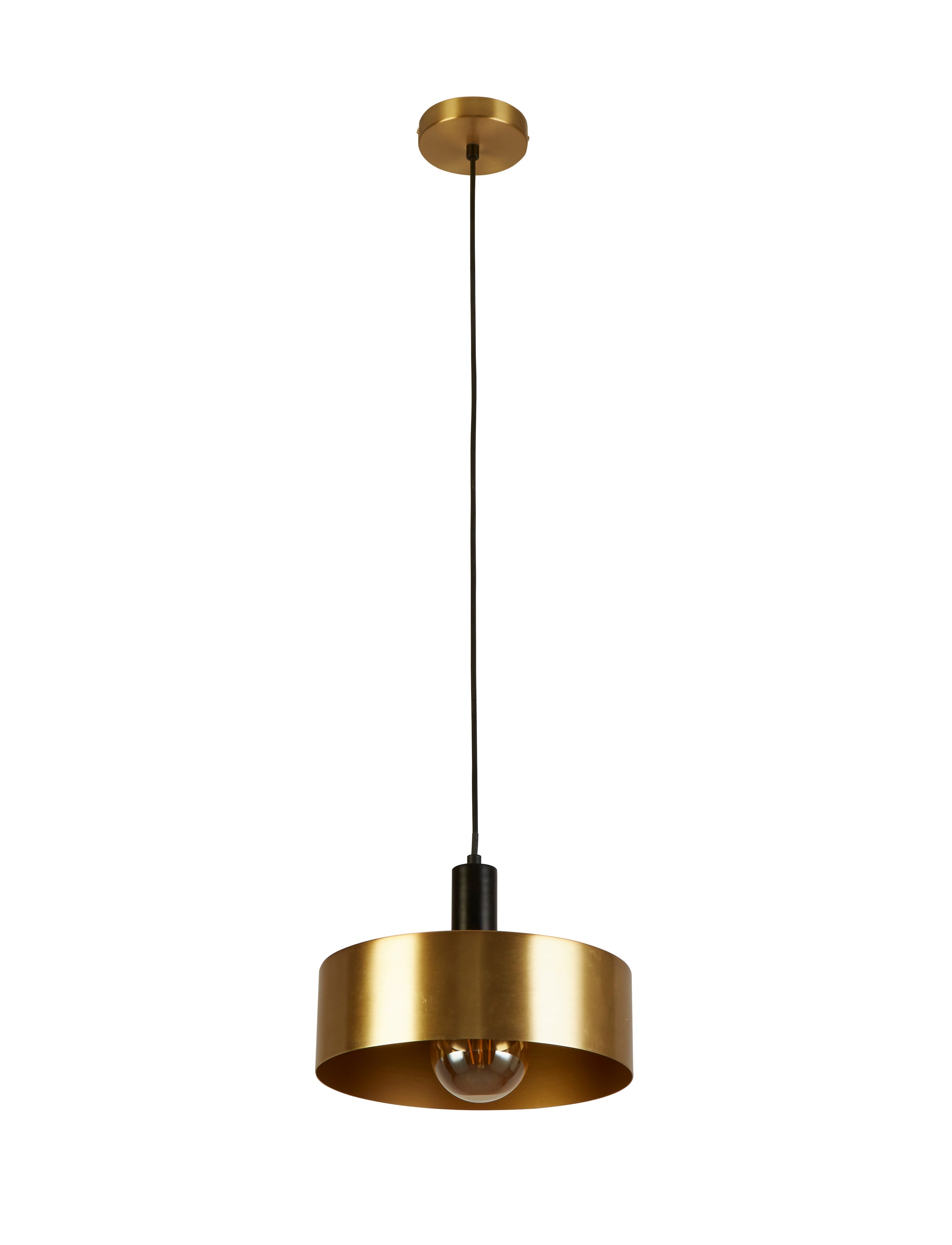 Searchlight Kearsley Pendant - Black & Gold Metal
