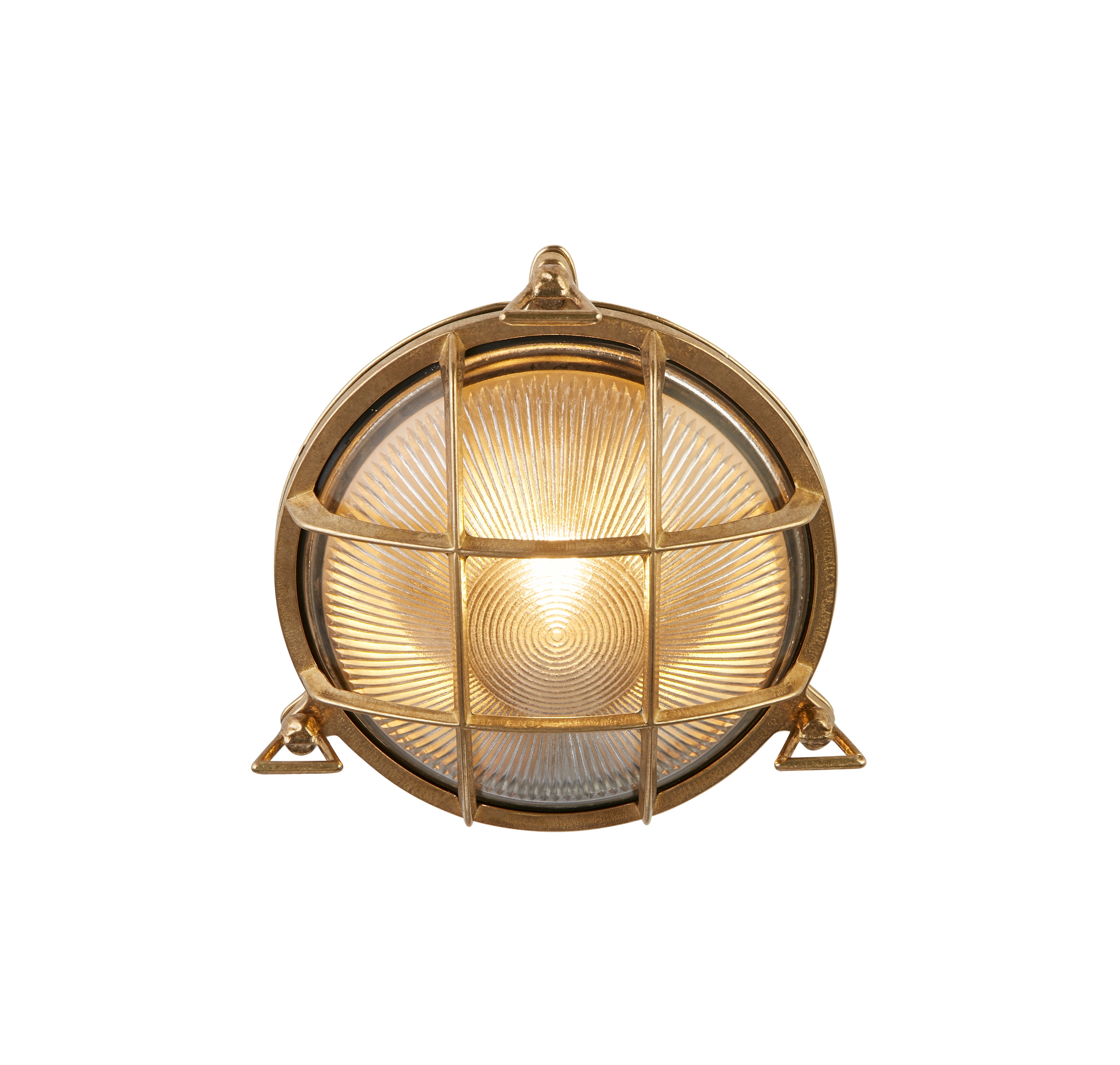 Searchlight Browside Oval Outdoor Light - Solid Brass & Ribbed Glass
