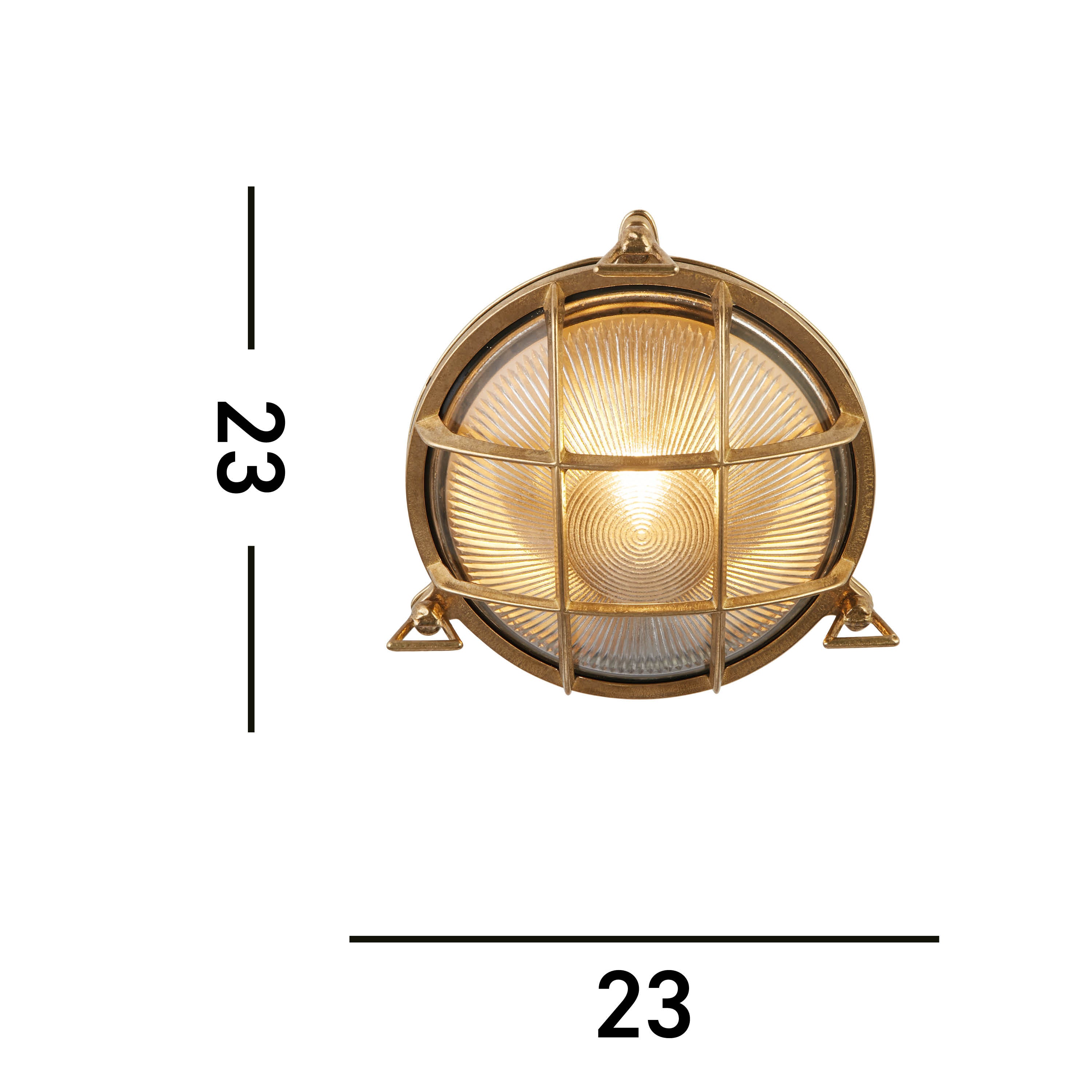 Searchlight Browside Oval Outdoor Light - Solid Brass & Ribbed Glass