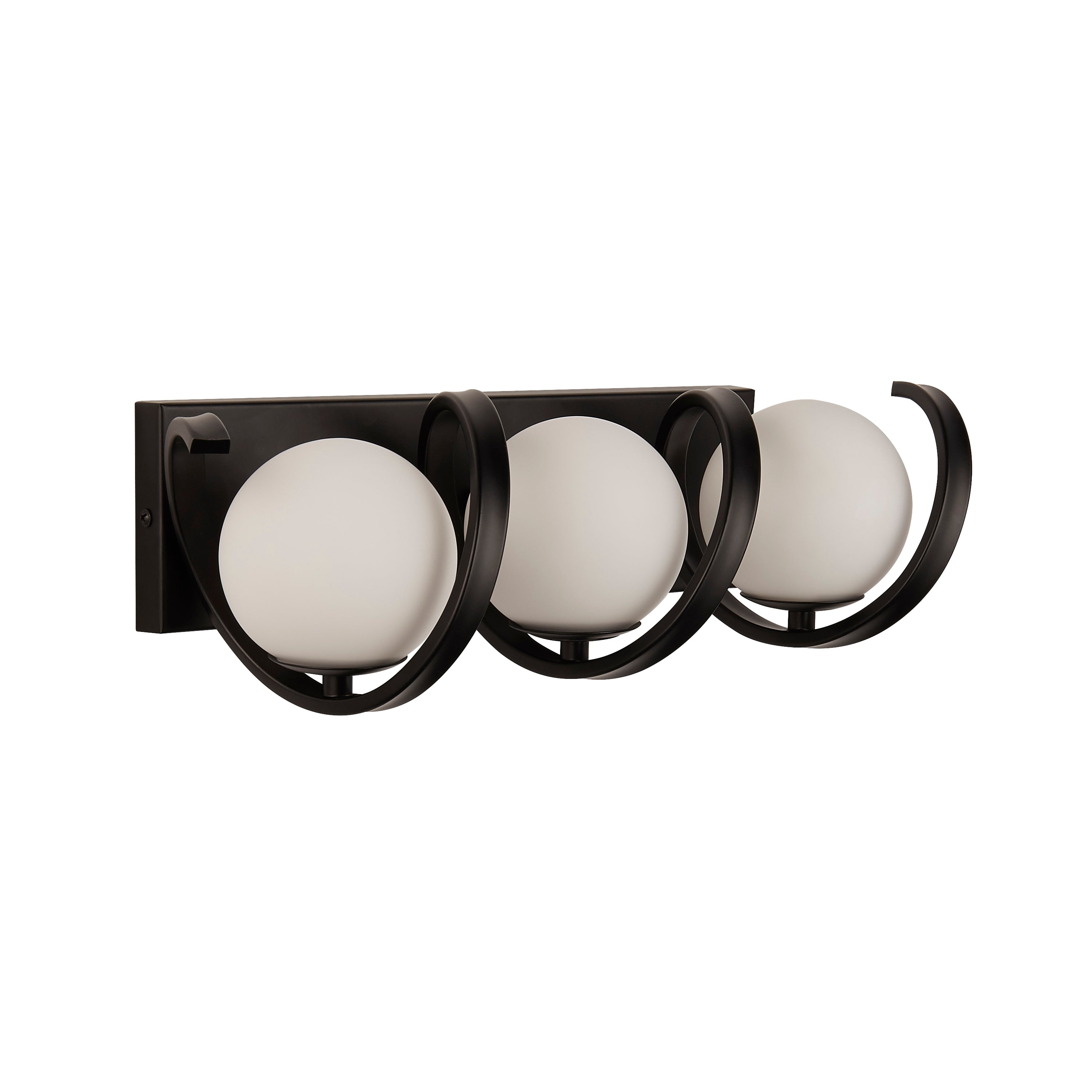 Searchlight Twirls 3 Light Wall Light - Black & Opal