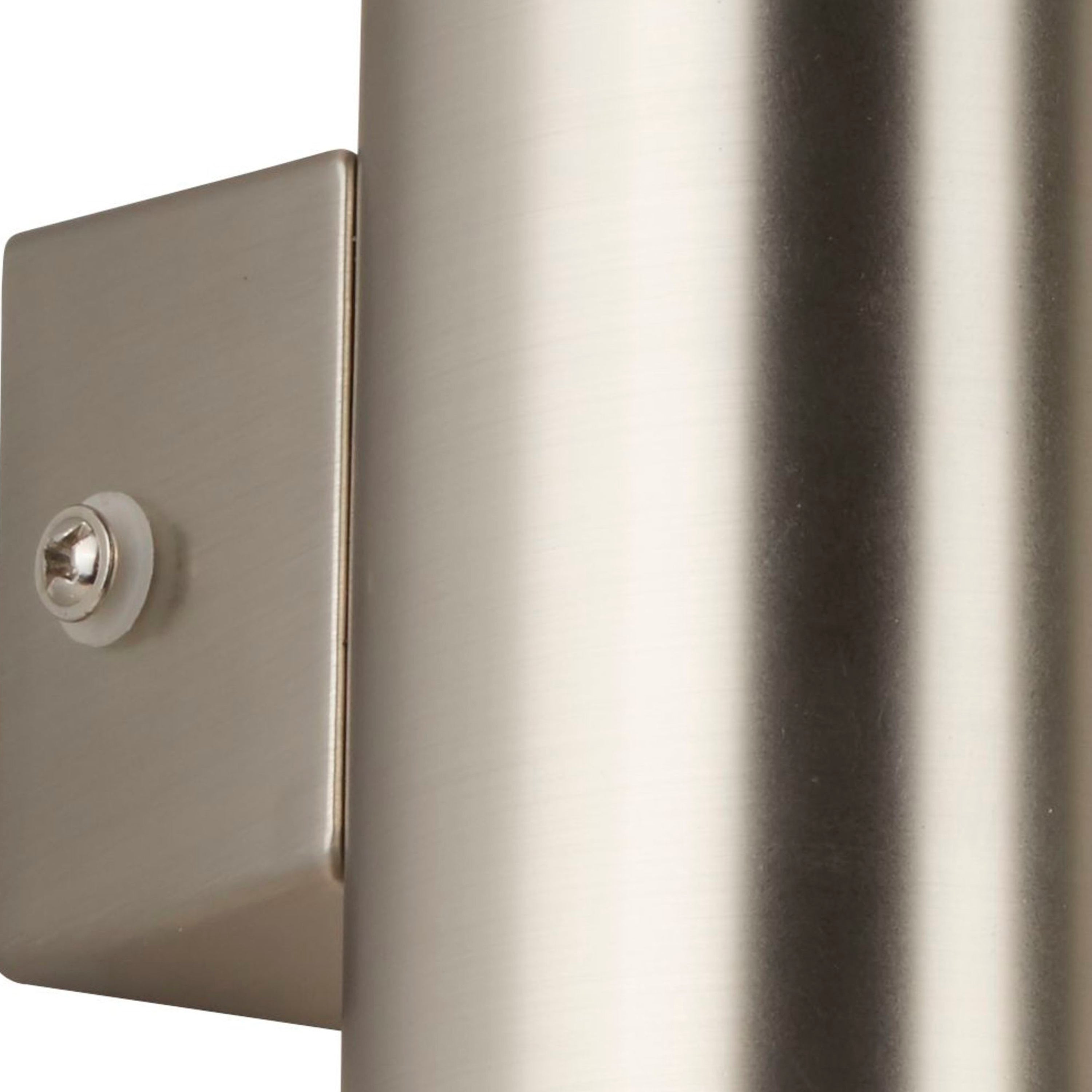 Searchlight Mela LED 2 Light Outdoor Wall Light - Satin Silver & Glass