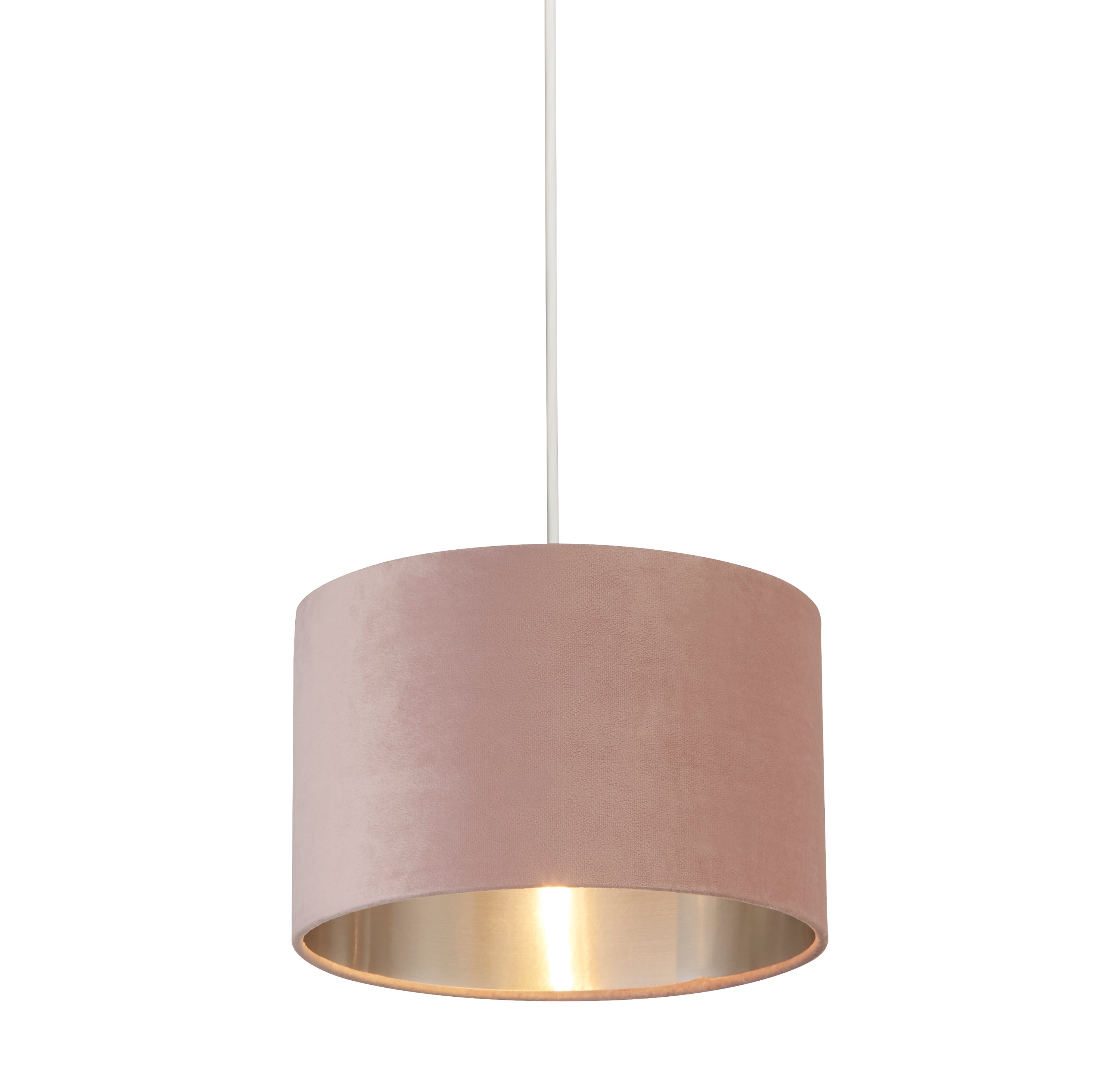 Searchlight Drum Shade - 28cm - Pink Velvet with Silver Inner - Shade Only