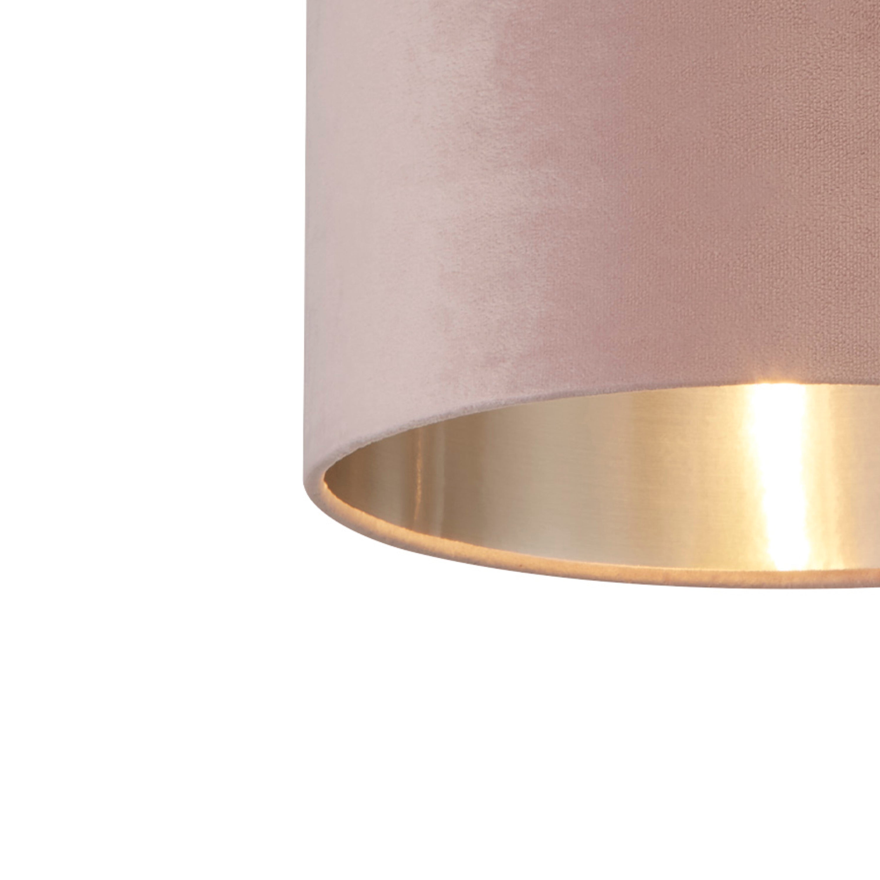Searchlight Drum Shade - 28cm - Pink Velvet with Silver Inner - Shade Only