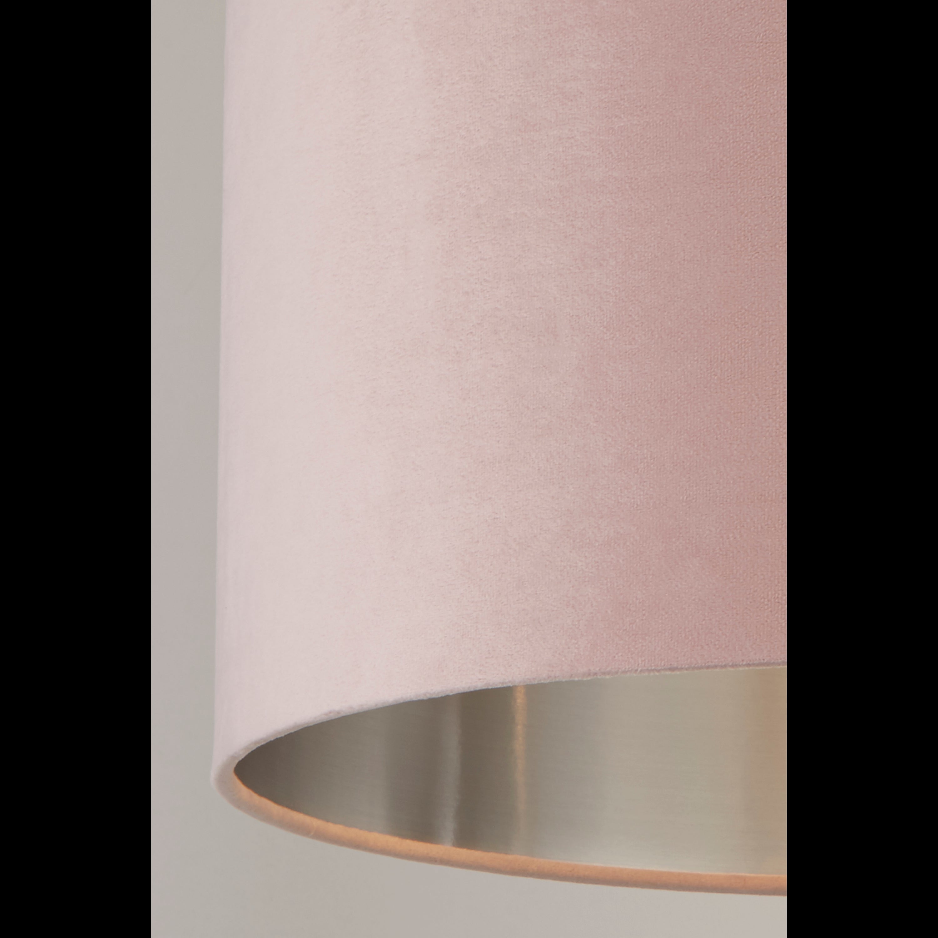 Searchlight Drum Shade - 38cm - Pink Velvet with Silver Inner - Shade Only