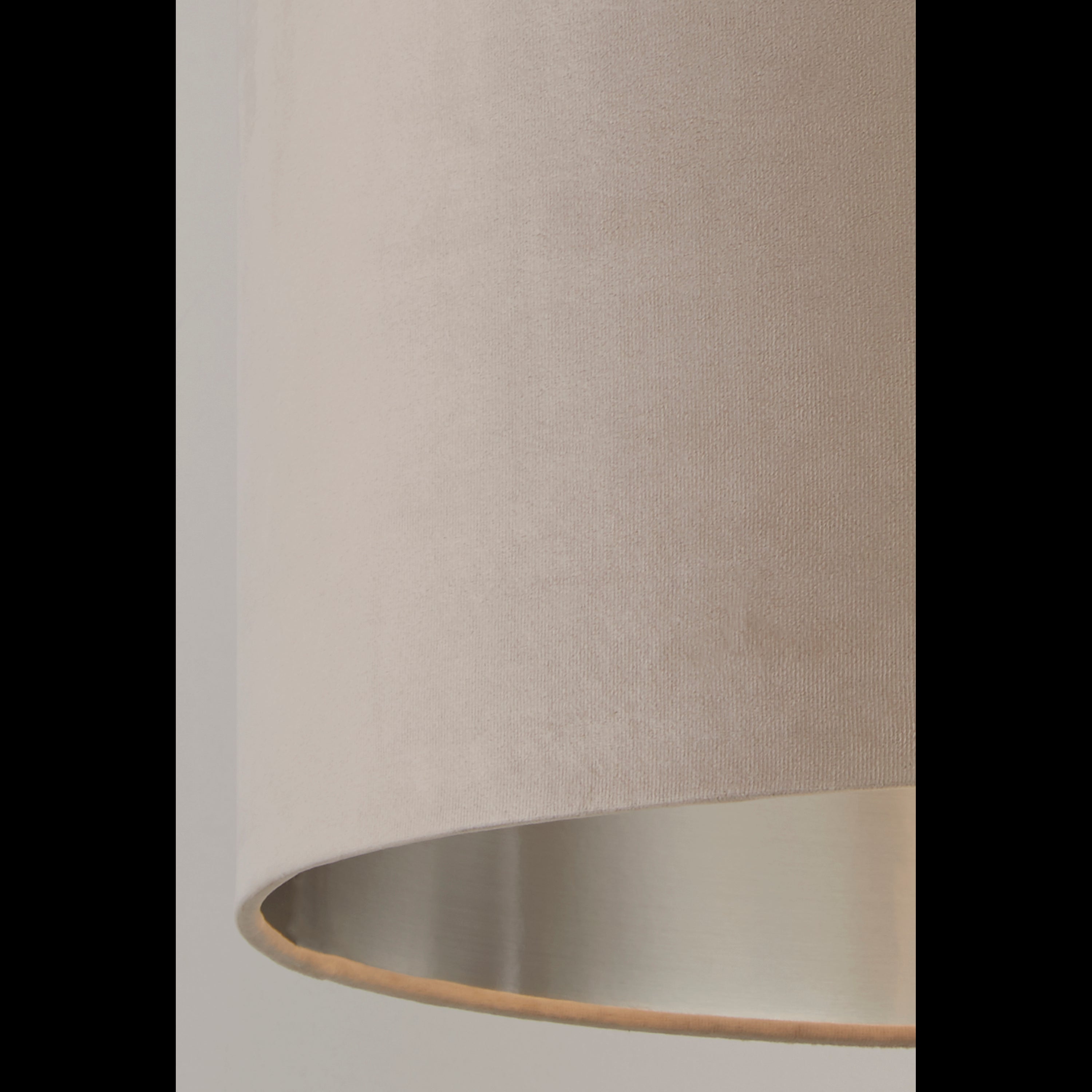 Searchlight Drum Shade - 38cm - Taupe Velvet with Silver Inner - Shade Only