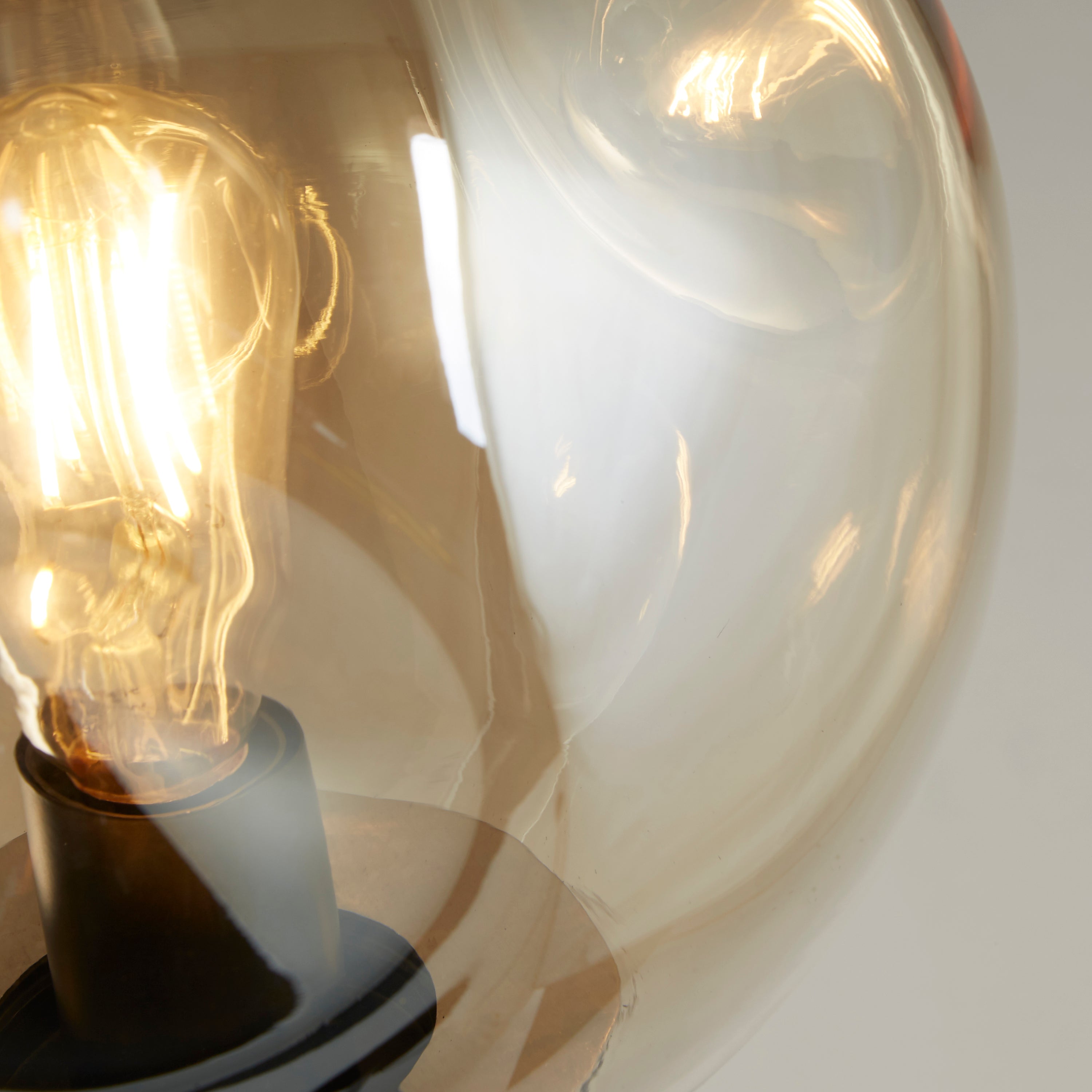 Searchlight Phoebe Floor Lamp - Black Metal & Champagne Phoebeed Glass