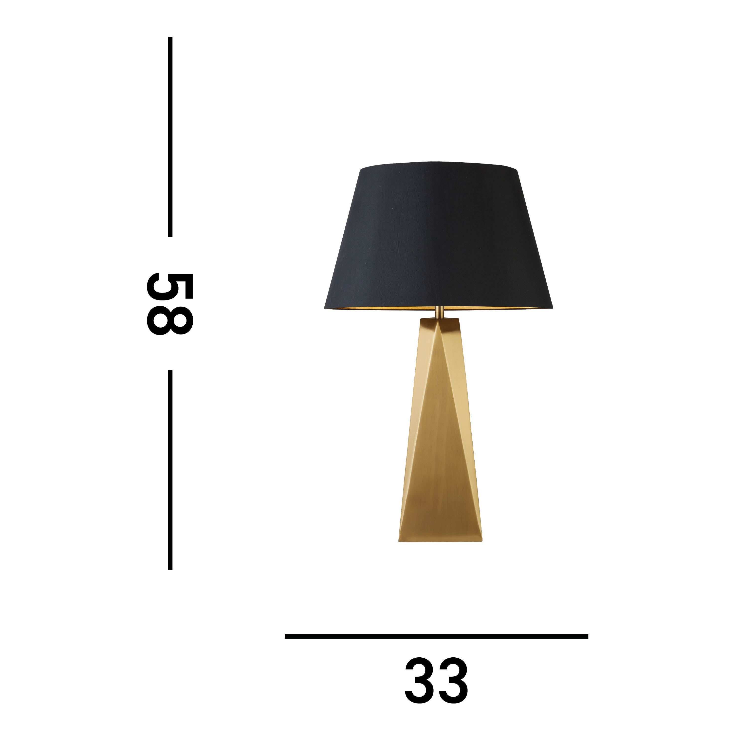 Searchlight Maguire Table Lamp - Gold Metal Base & Black/Gold Shade