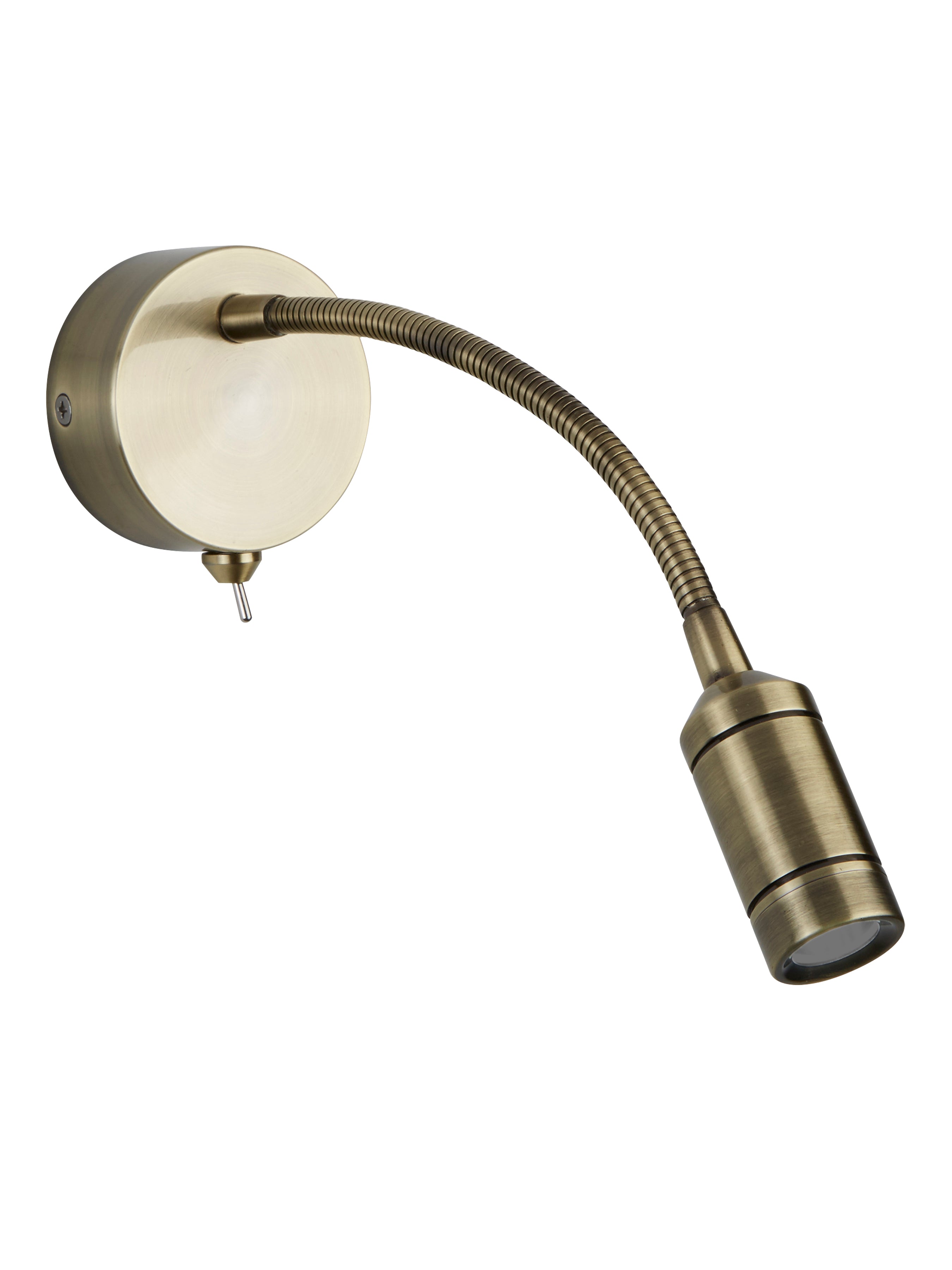 Searchlight LED Adjustable Wall Light - Flexi Arm - Antique Brass