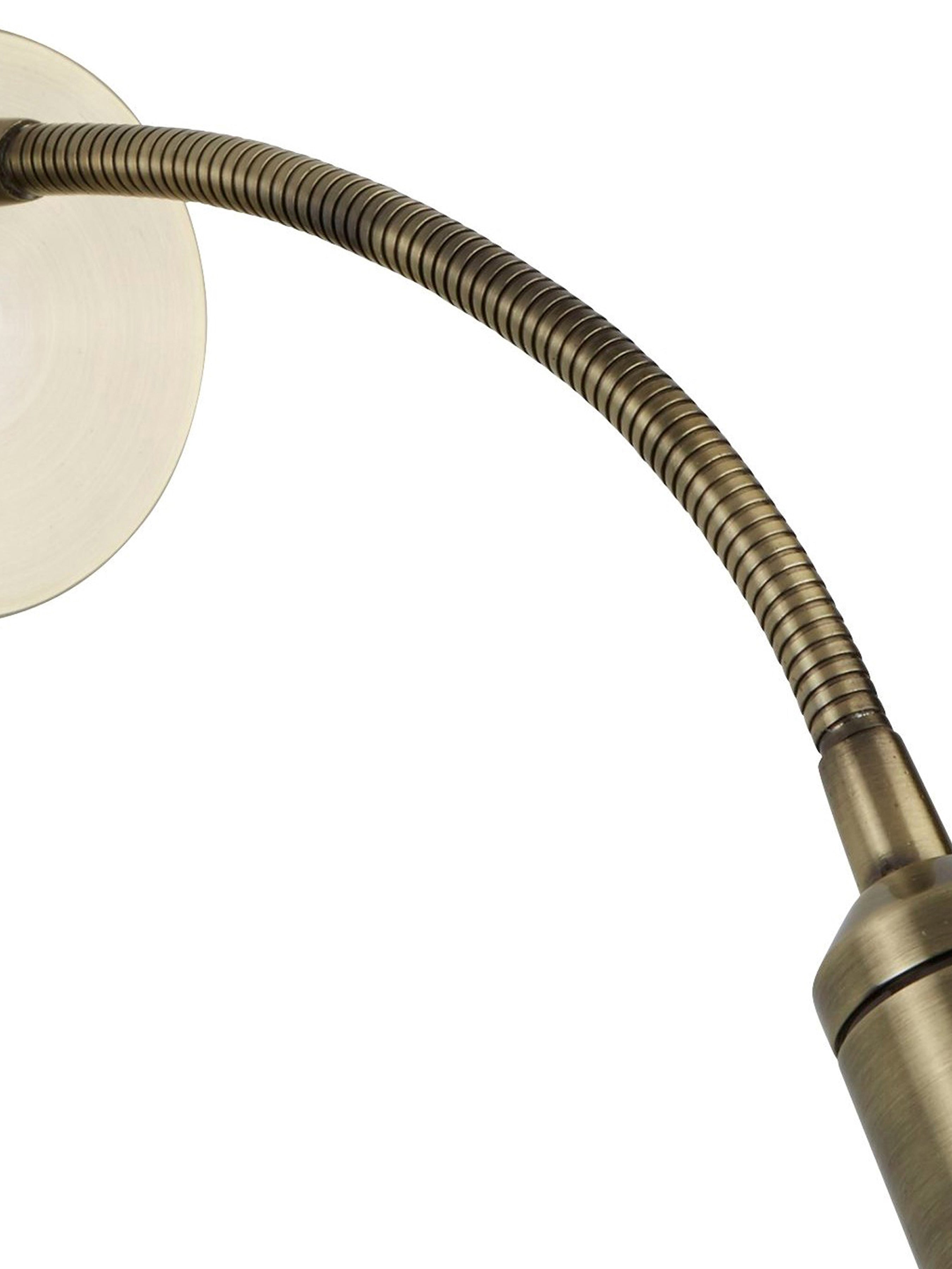 Searchlight LED Adjustable Wall Light - Flexi Arm - Antique Brass