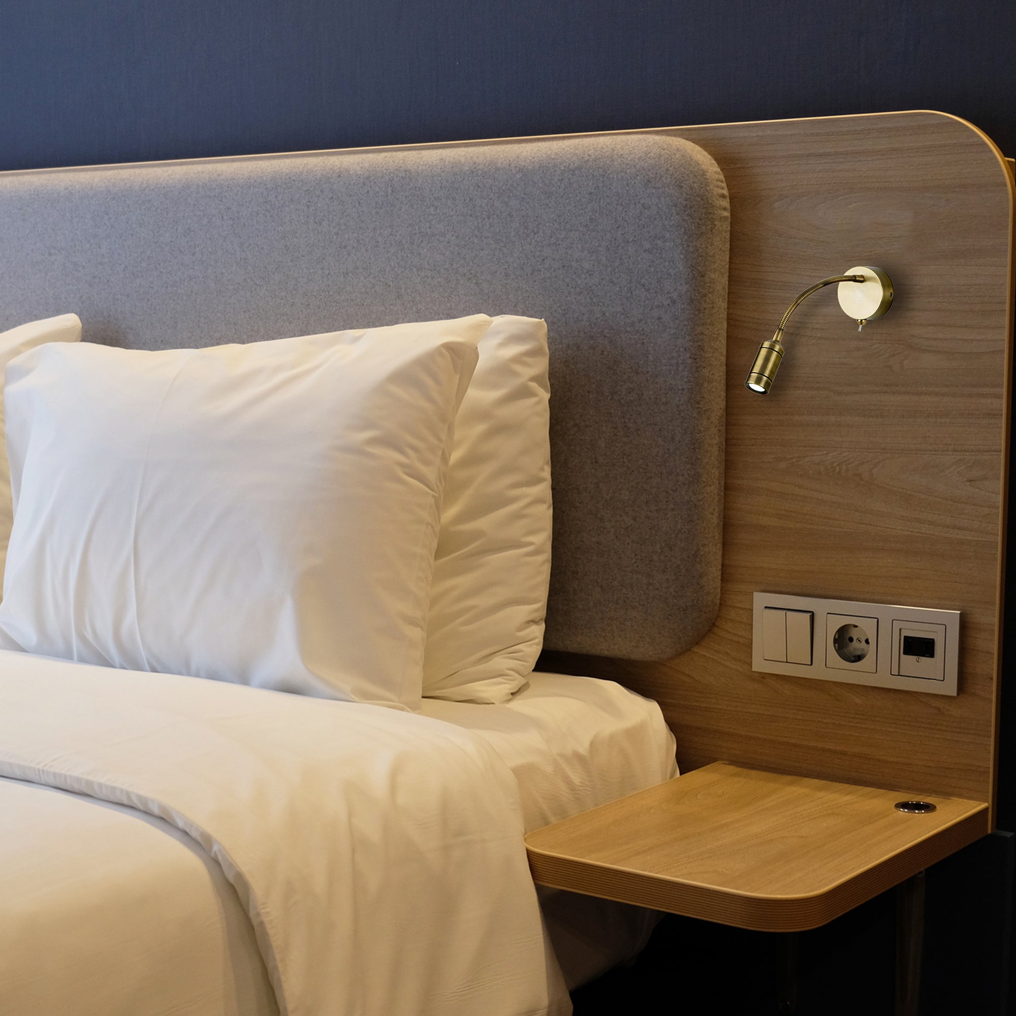 Searchlight LED Adjustable Wall Light - Flexi Arm - Antique Brass