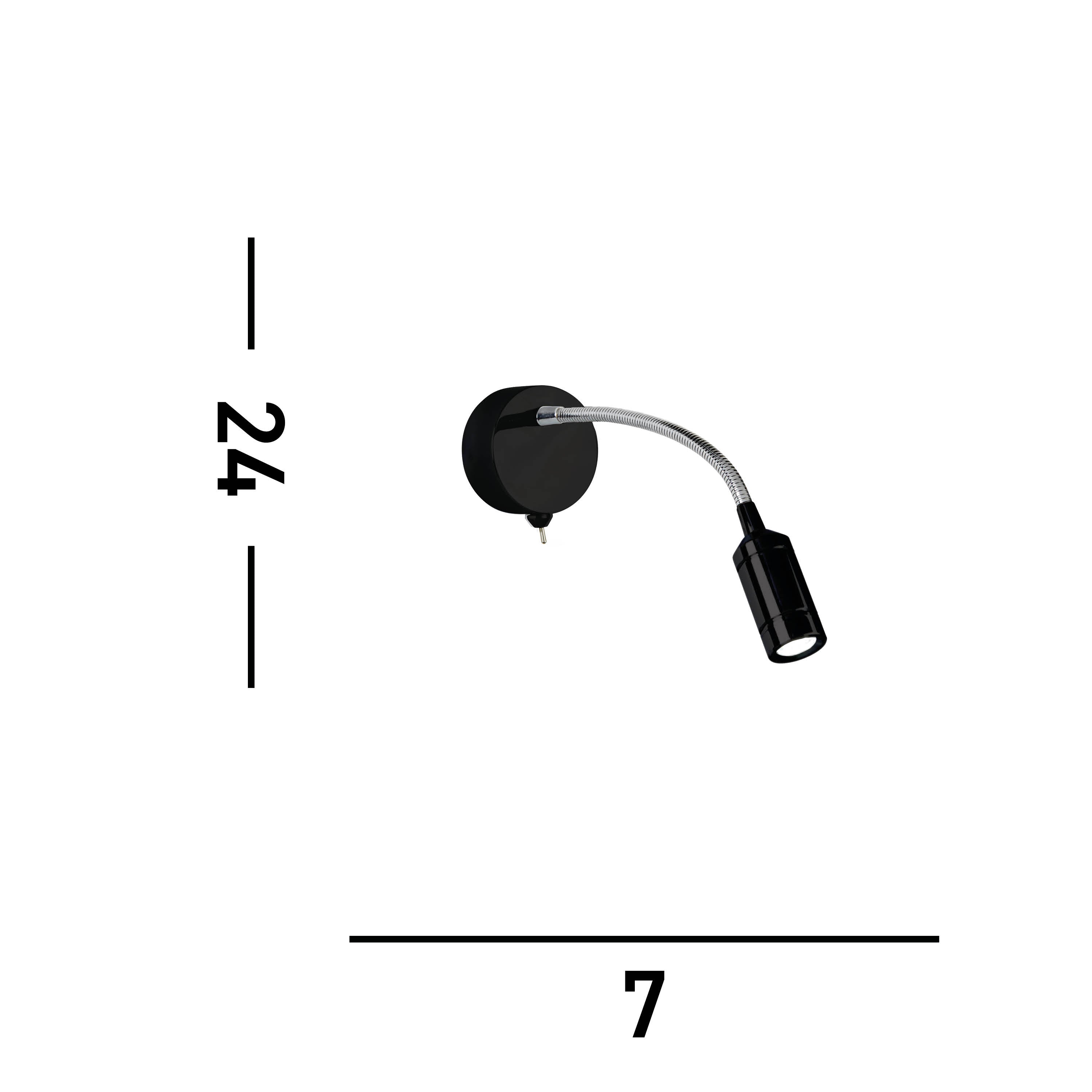 Searchlight Fenton Wall Light - Chrome & Matt Black