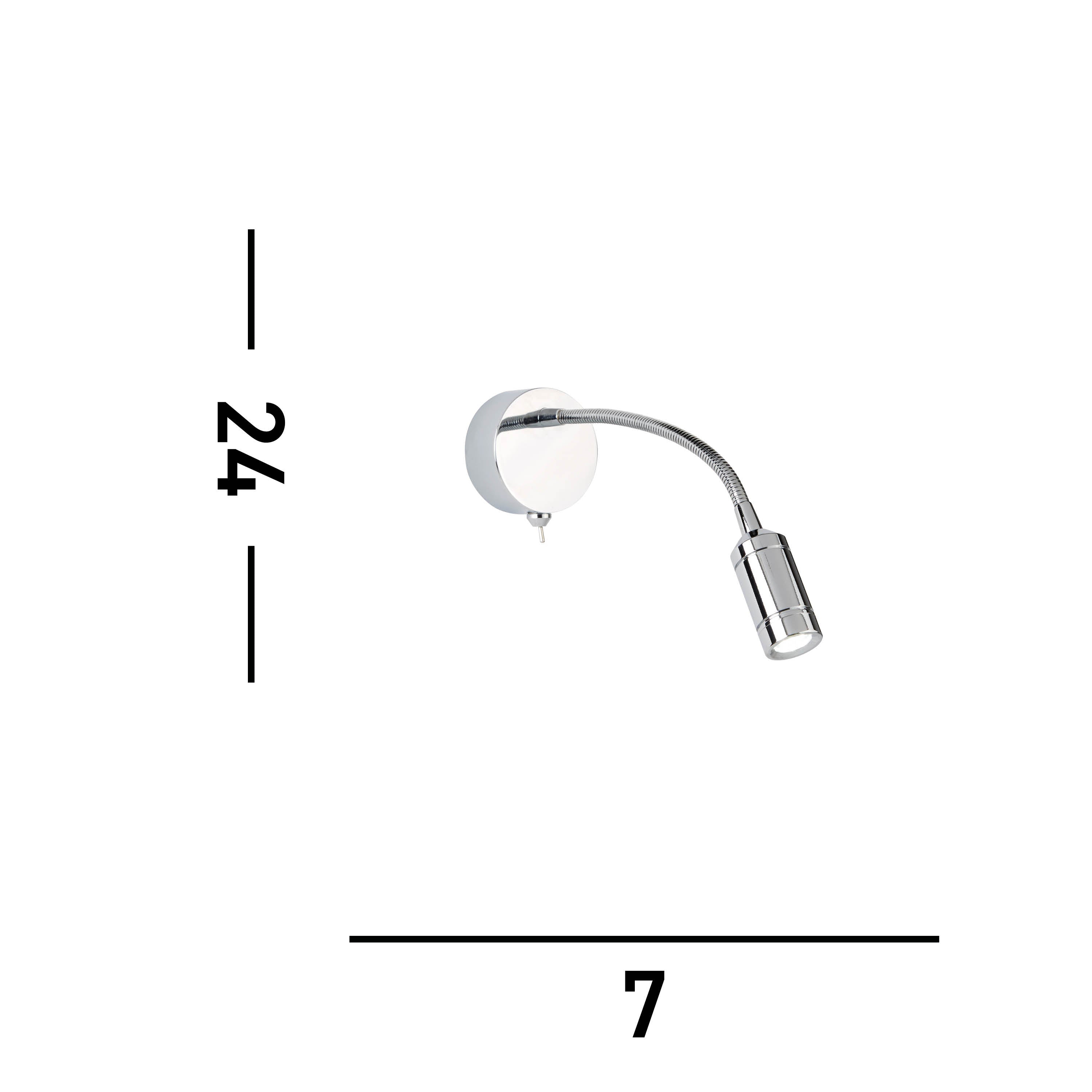Searchlight LED Adjustable Wall Light - Flexi Arm - Chrome