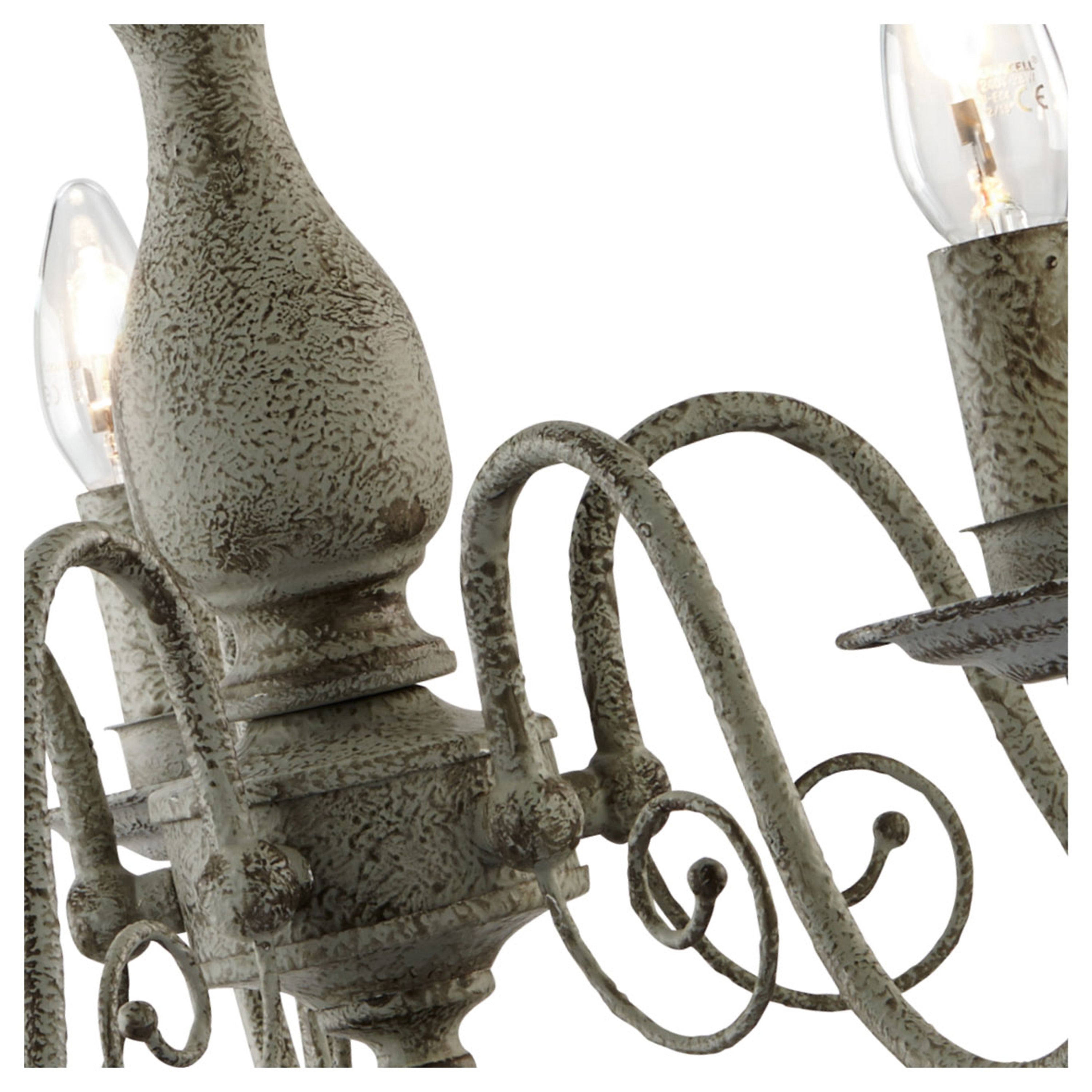 Searchlight Gilman Steel 5 Light Fitting With Textured Grey Finish