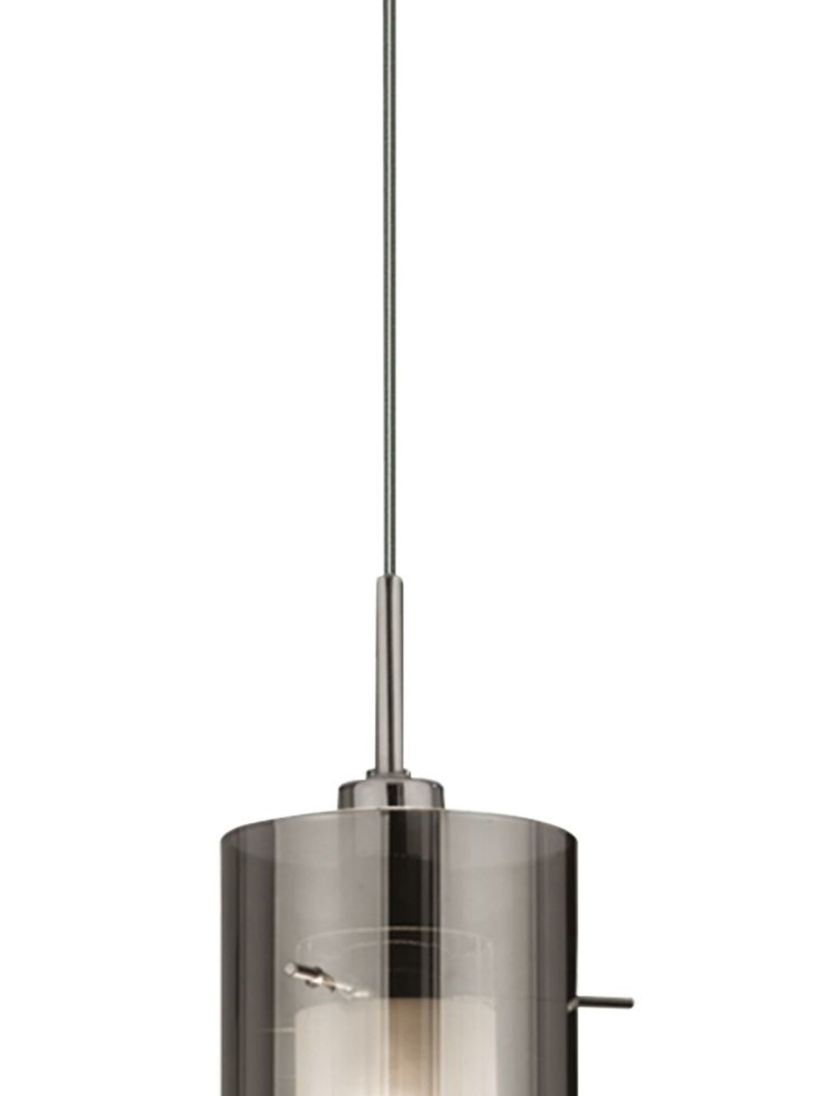Searchlight Dawson 2 Chrome Pendant Light With Smoked Glass Cylinder Shade