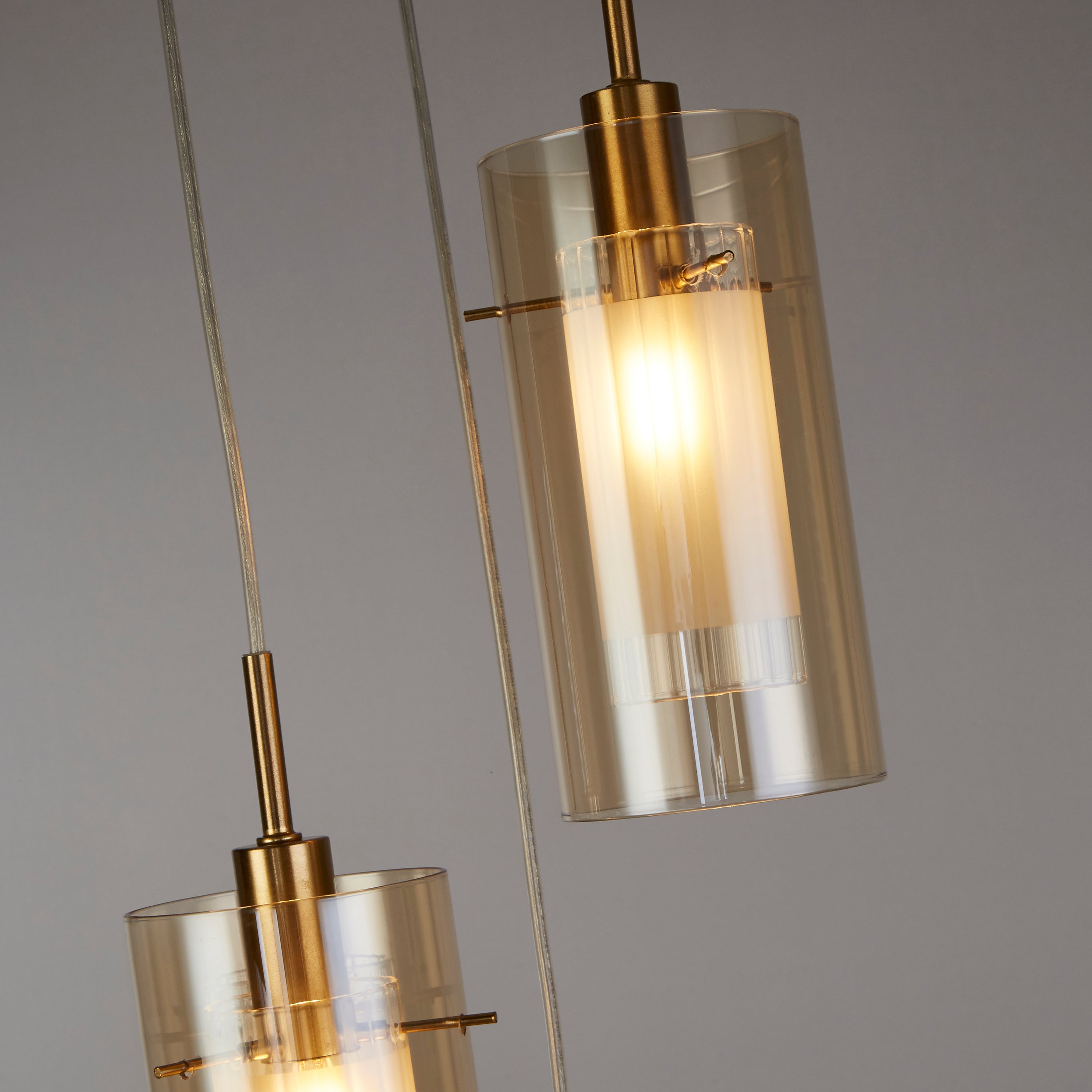 Searchlight Dawson III 3 Light Multi-Drop - Bronze Metal & Champagne Glass