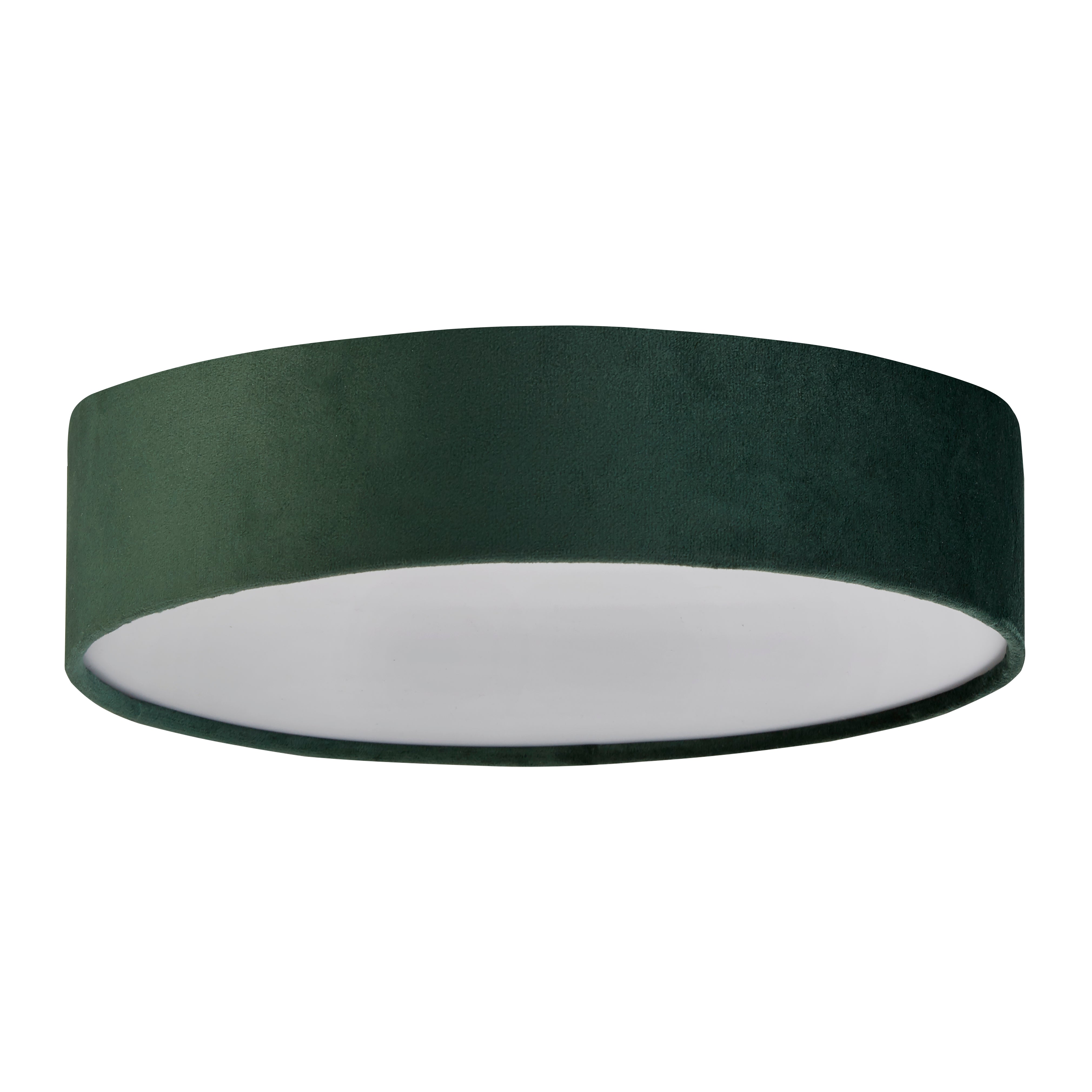 Searchlight David 2 Light Flush - Green Velvet