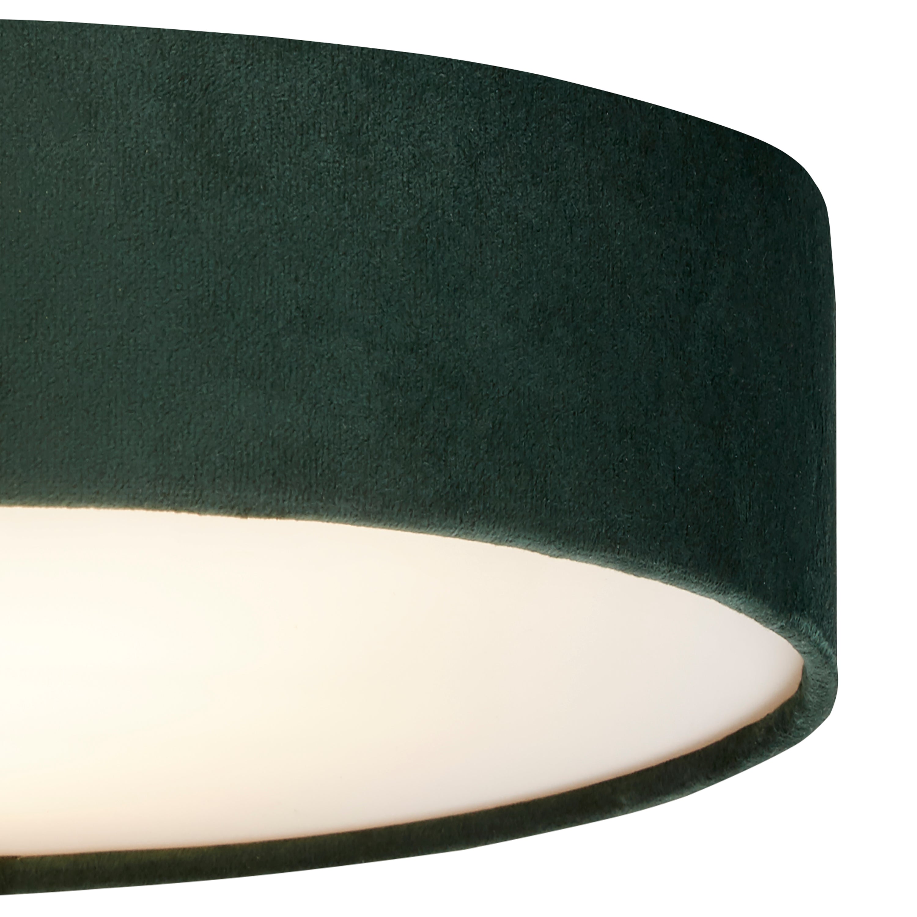 Searchlight David 2 Light Flush - Green Velvet