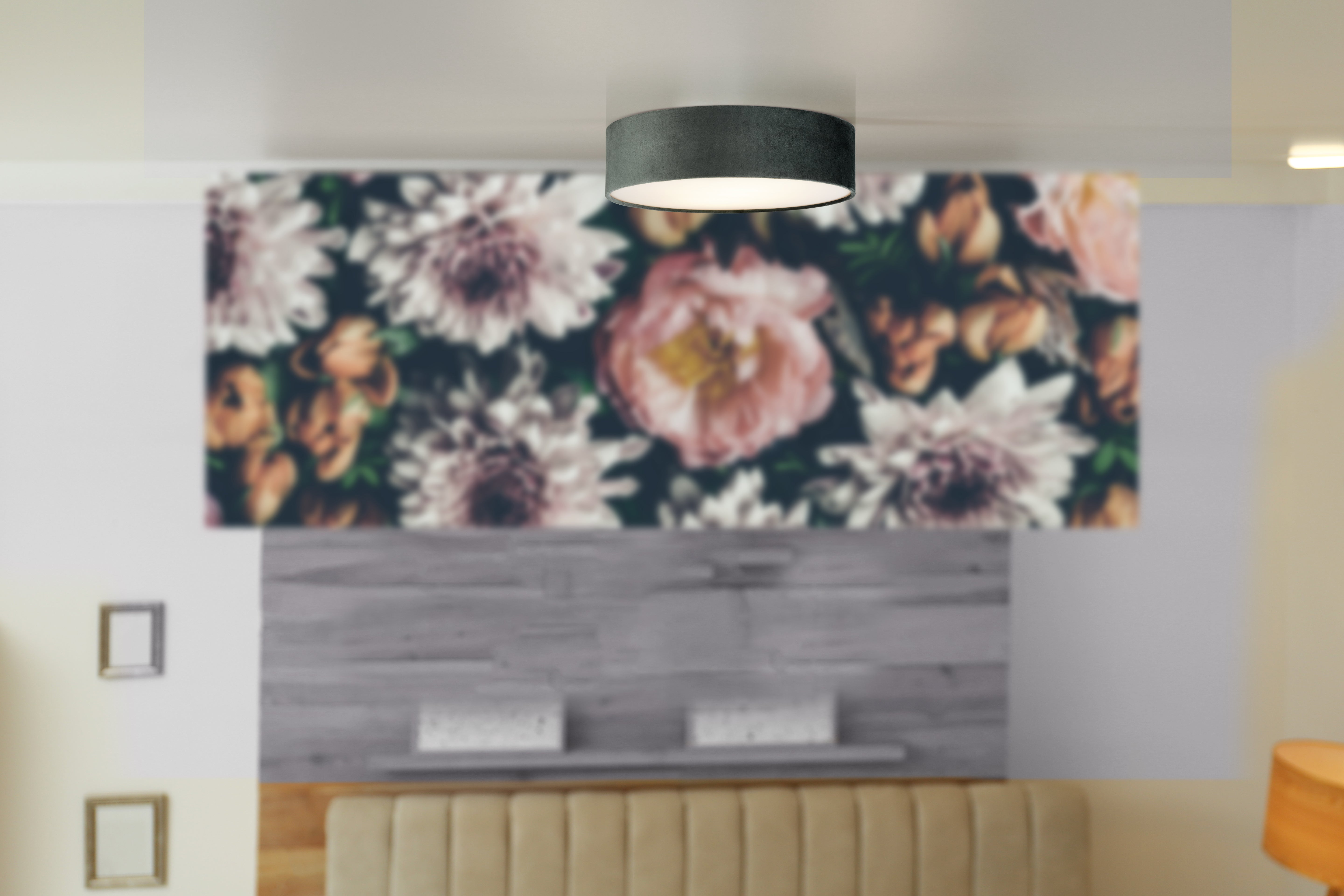 Searchlight David 2 Light Flush - Grey Velvet