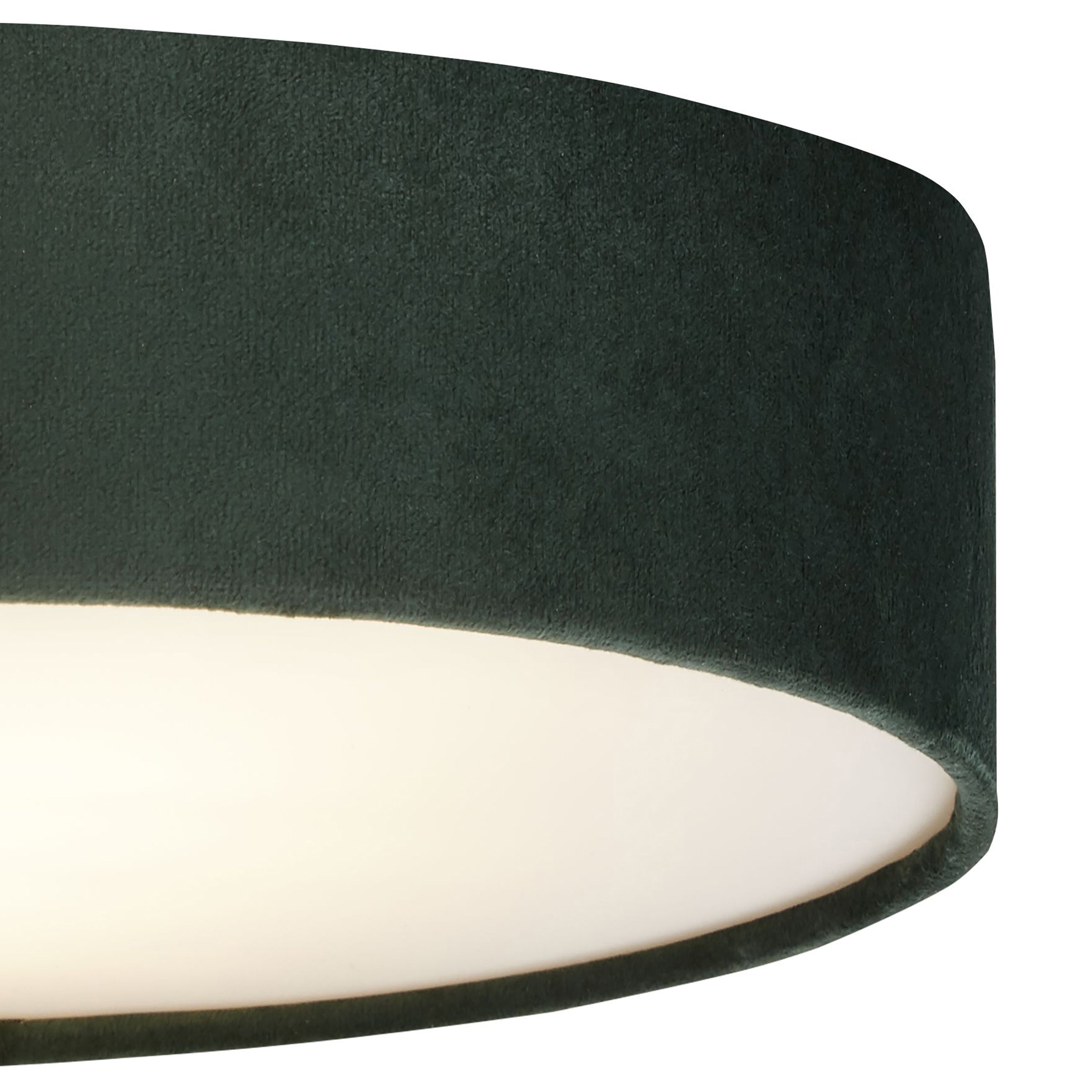 Searchlight David 3 Light Flush - Green Velvet