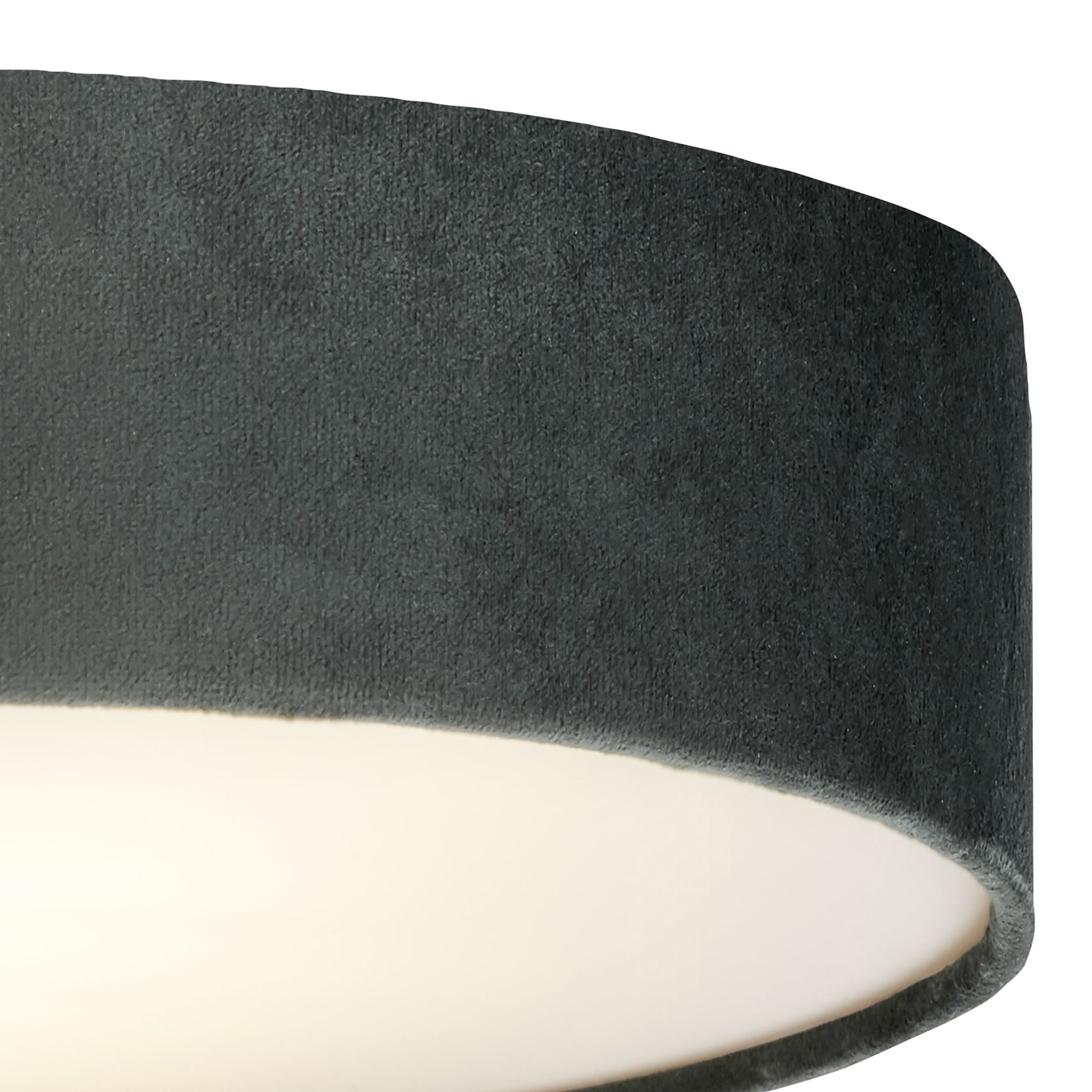 Searchlight David 3 Light Flush - Grey Velvet