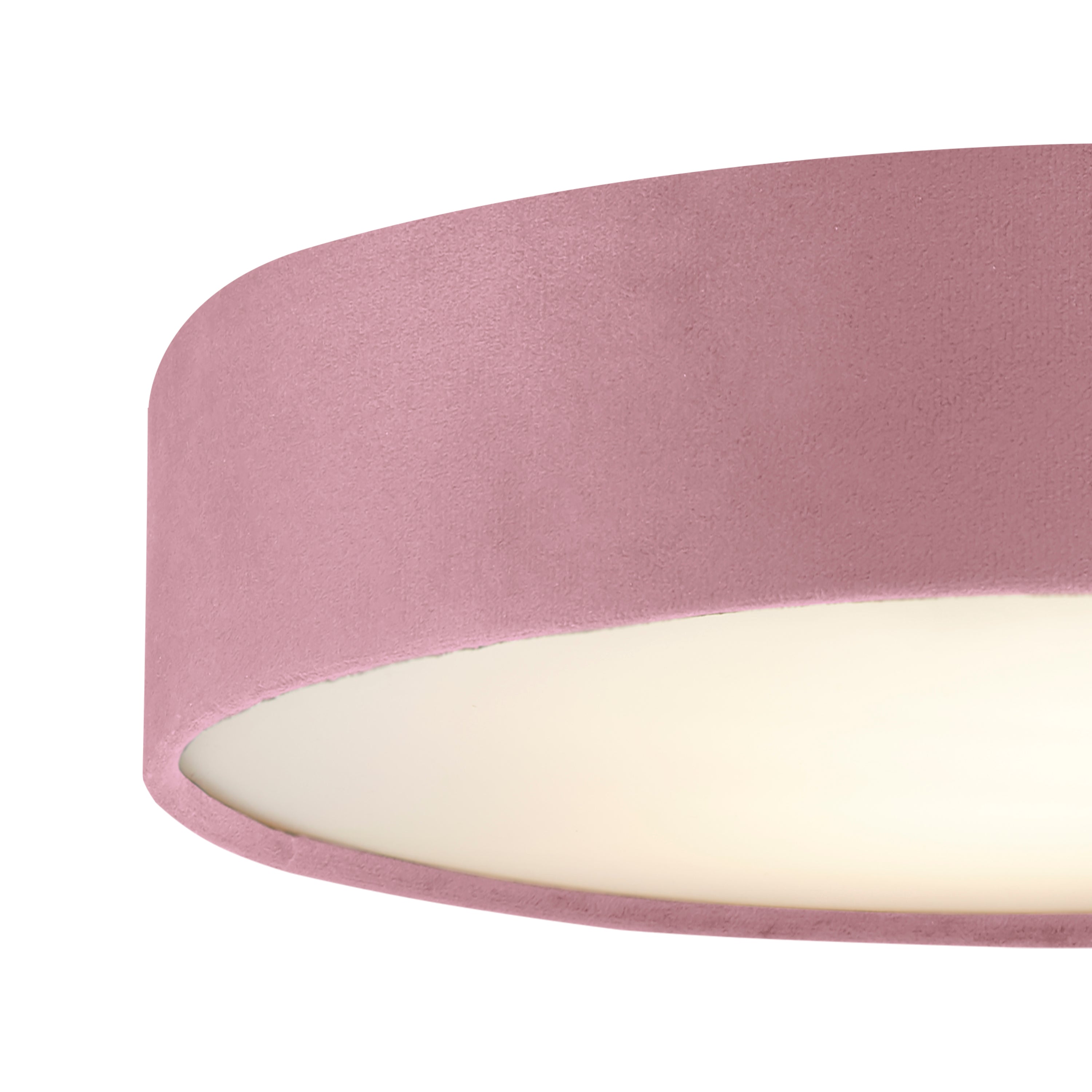 Searchlight David 3 Light Flush - Pink Velvet