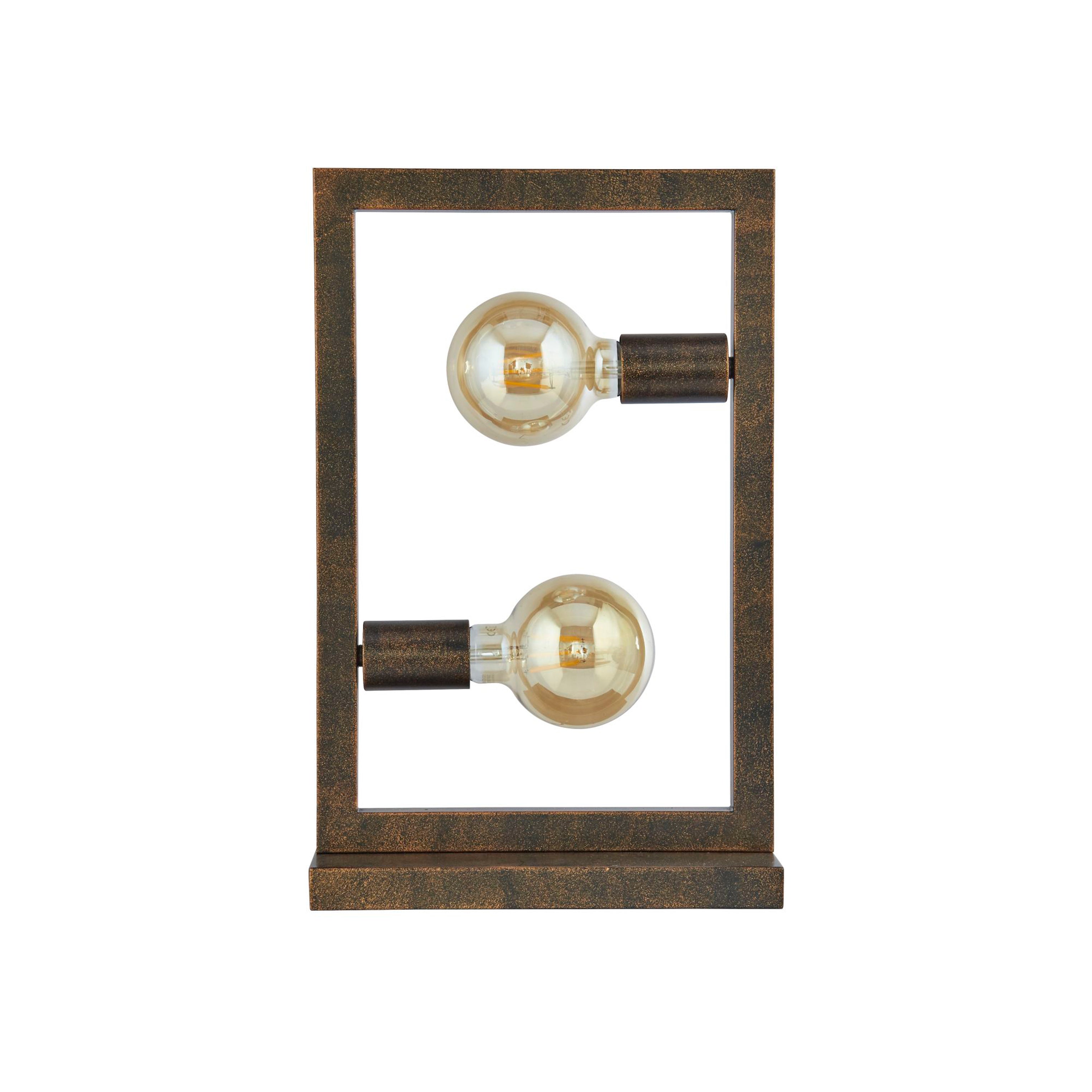 Searchlight Oakes 2 Light Table Lamp - Rustic Brown