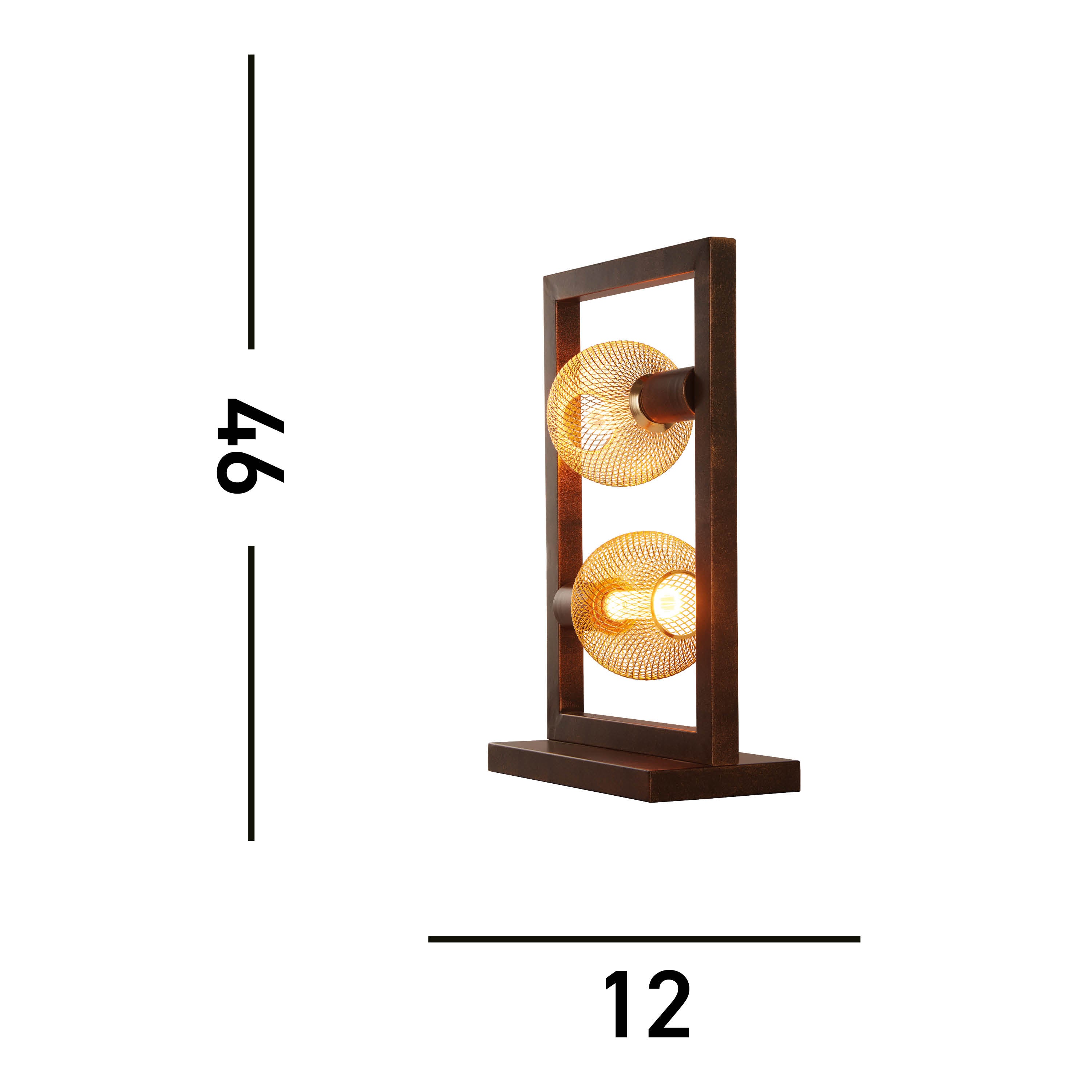 Searchlight Oakes 2 Light Table Lamp - Rustic Brown