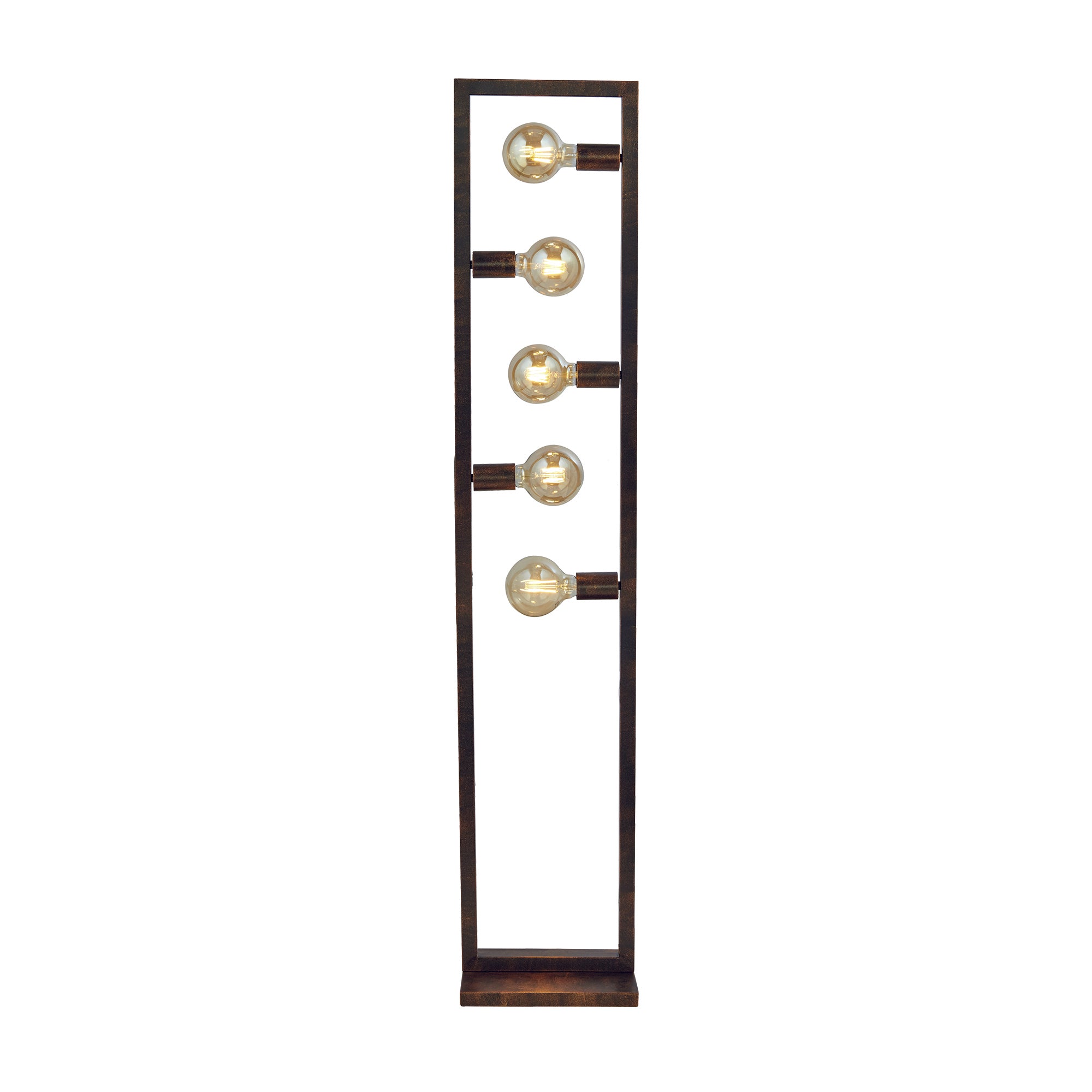 Searchlight Oakes 5 Light Floor Lamp - Rustic Brown Metal