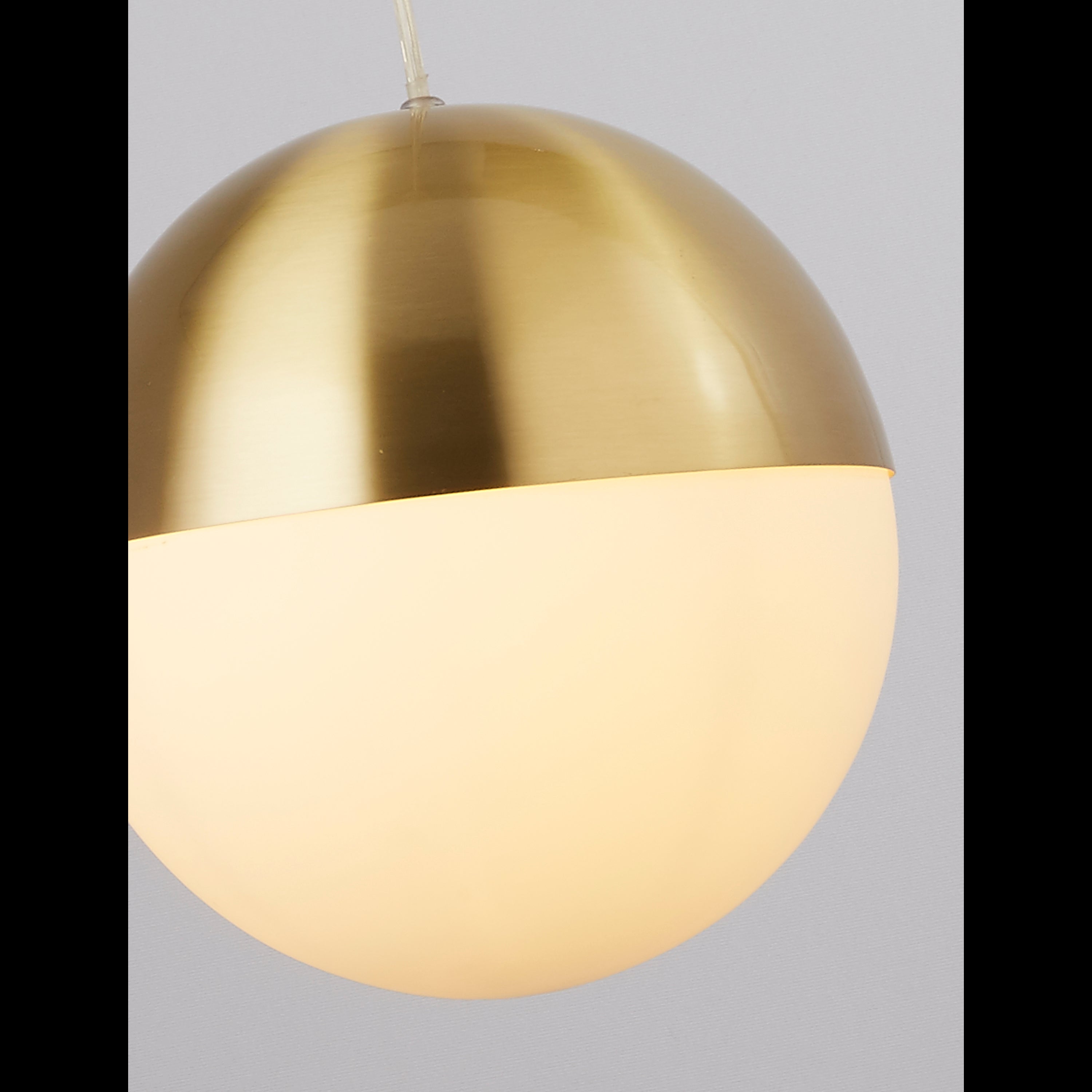 Searchlight Edmond Ceiling Pendant - Satin Brass & Opal Glass