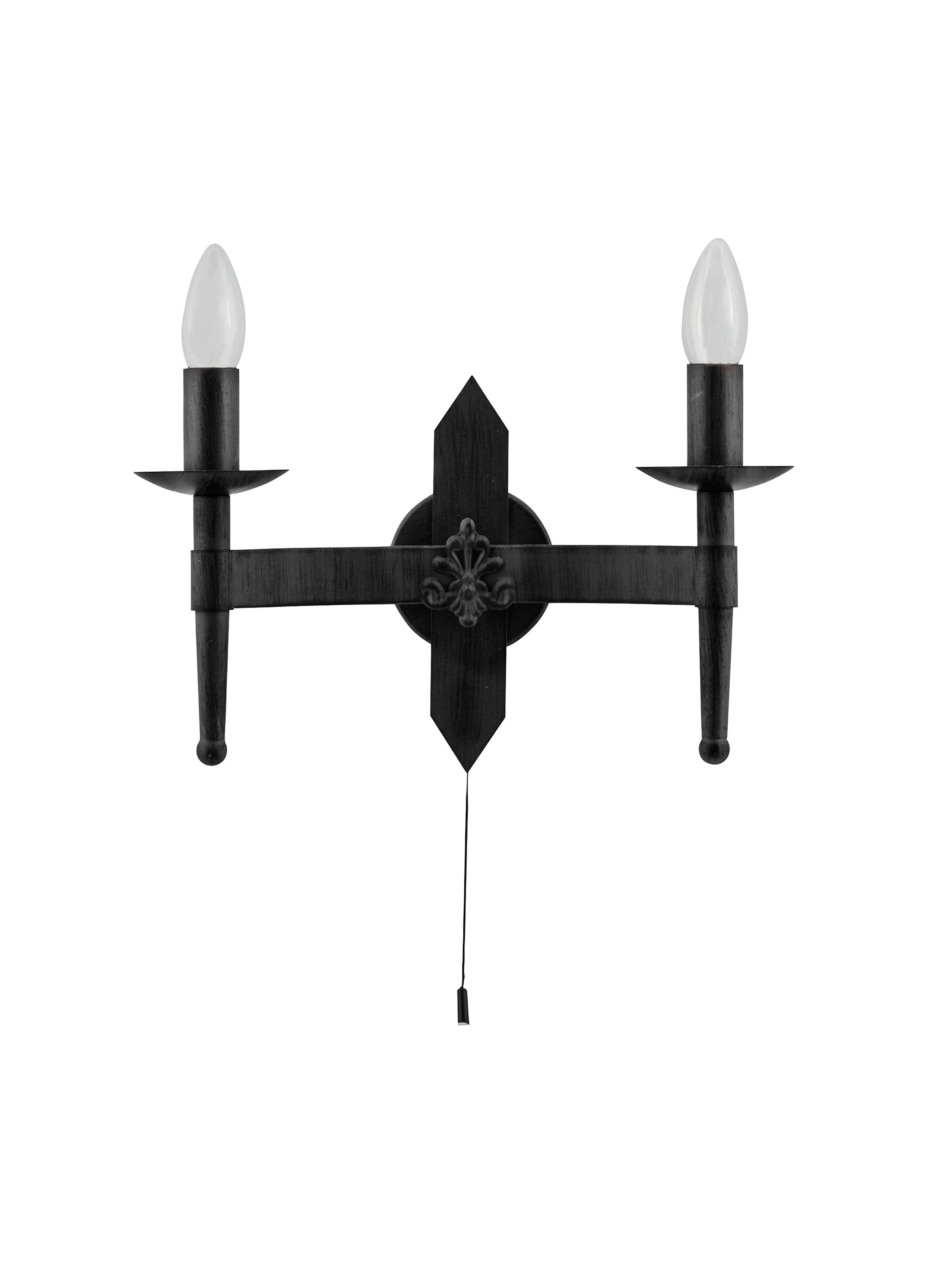 Searchlight Cadogan - 2 Light Wall Bracket, Wrought Iron Black