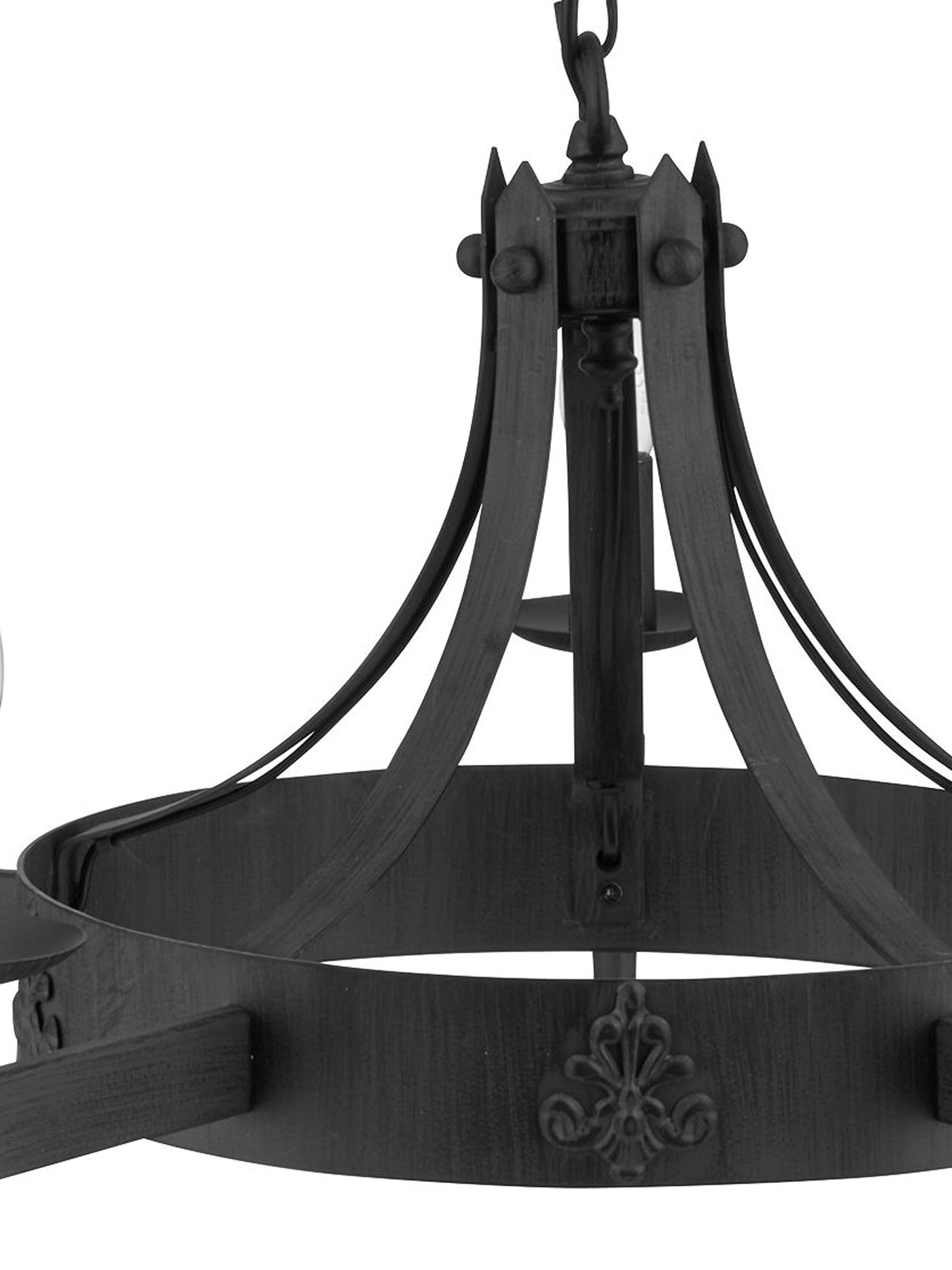 Searchlight Cadogan - 5 Light Ceiling Pendant, Wrought Iron Black