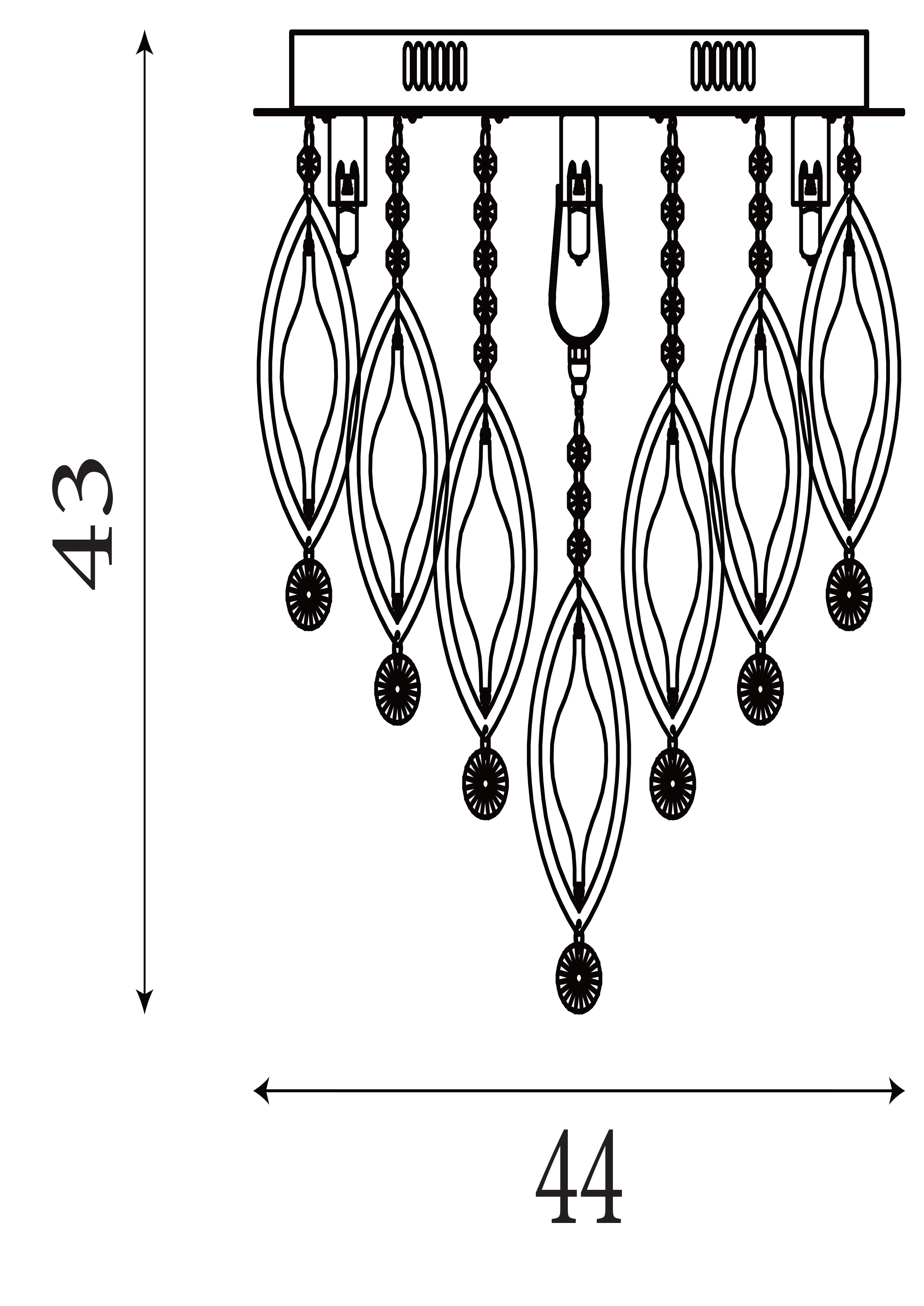 Searchlight Solomon Chrome 6 LED Fitting With Colour Changing Glass & Remote Control