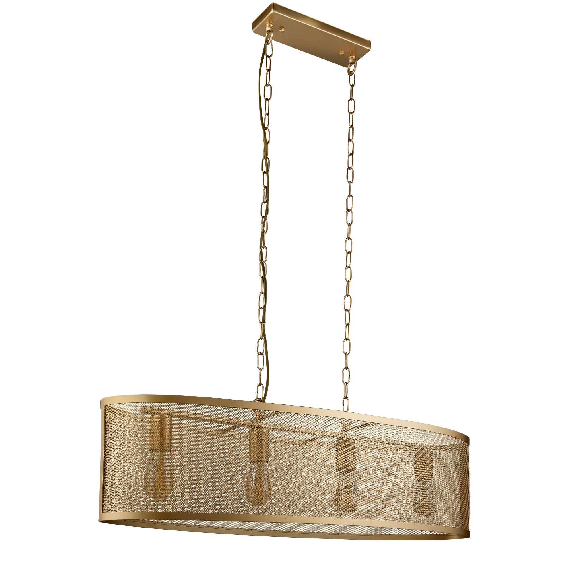 Searchlight Falkner 4 Light Oval Pendant Matt Gold