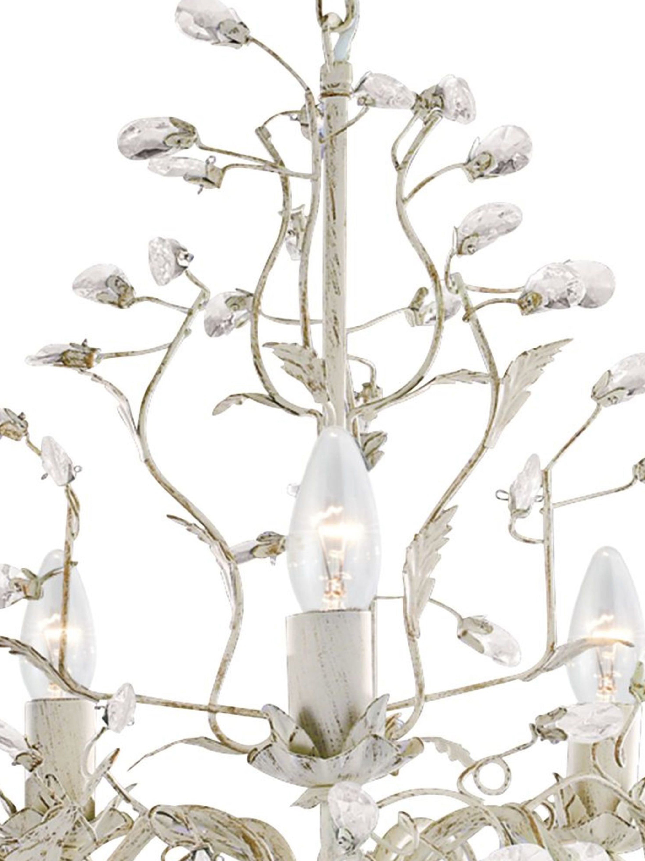 Searchlight Aikin Cream Gold Finish 5 Light Chandelier With Crystal Dressing