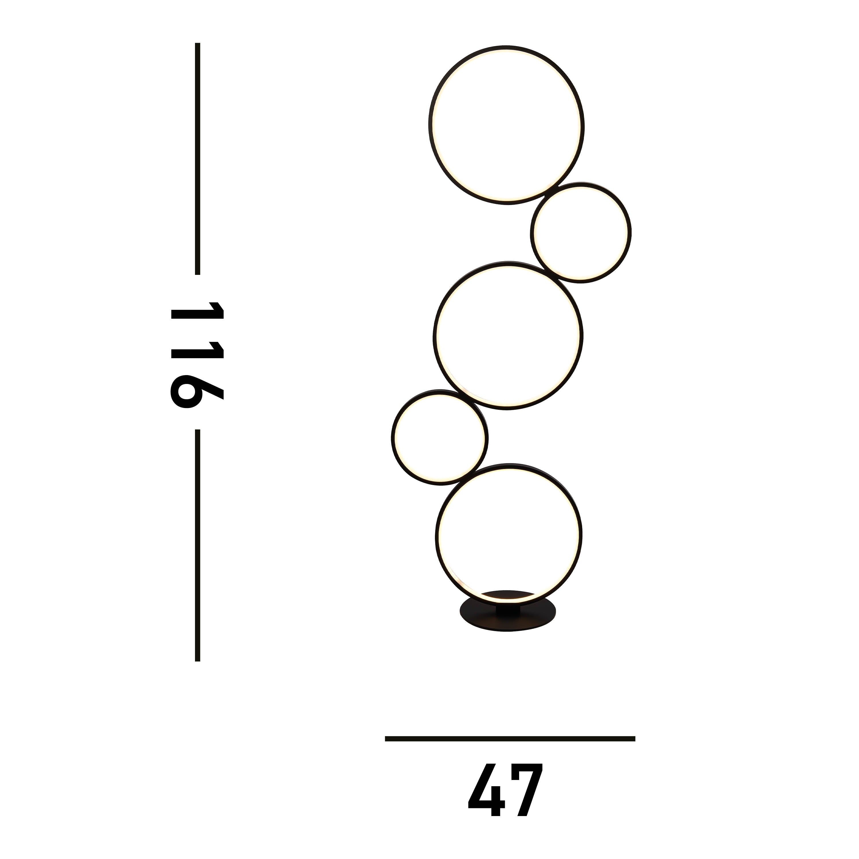 Searchlight Cantsfield 5 Light LED Ring Floor Lamp - Matt Black