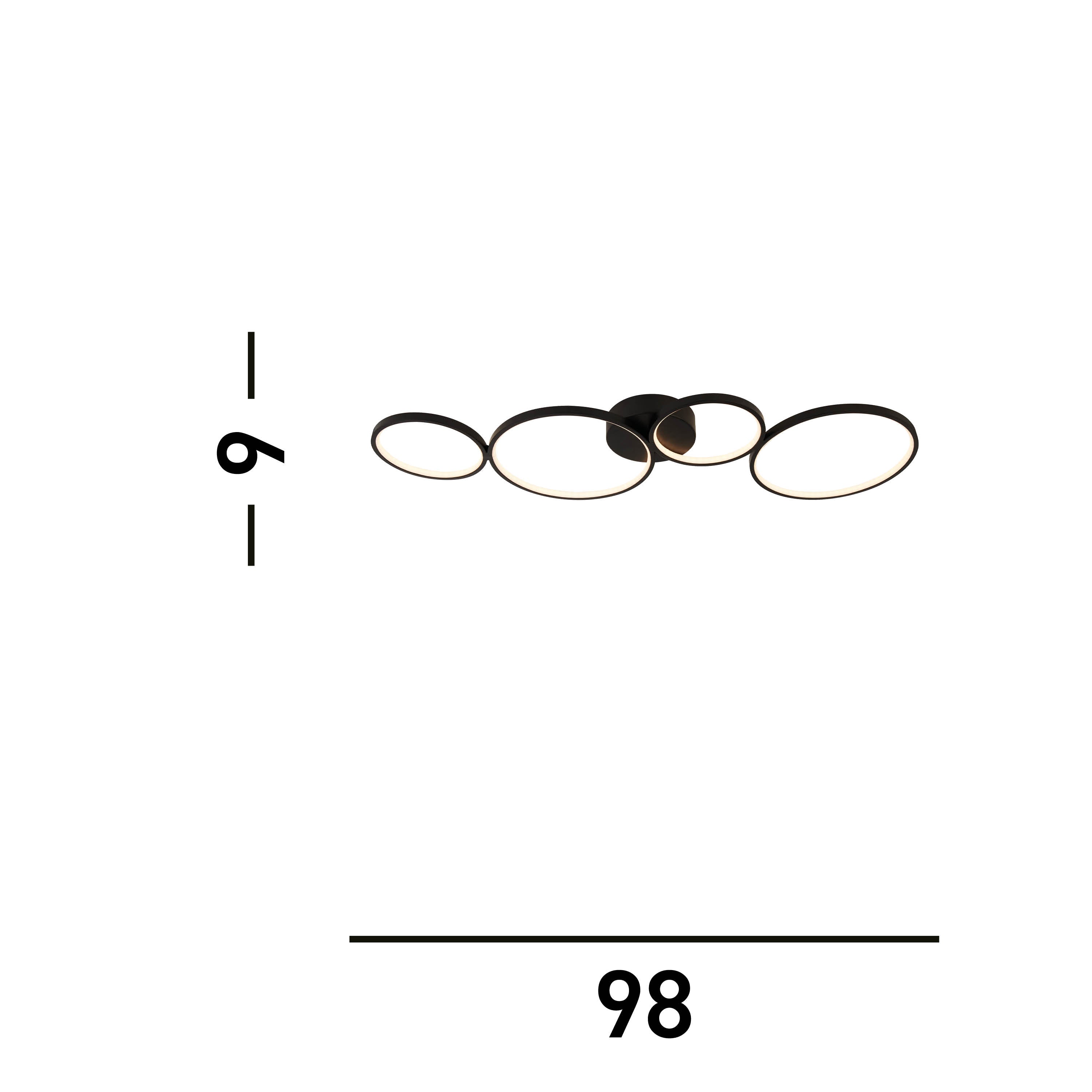 Searchlight Cantsfield 4 Light LED Ring Flush Ceiling Light - Matt Black