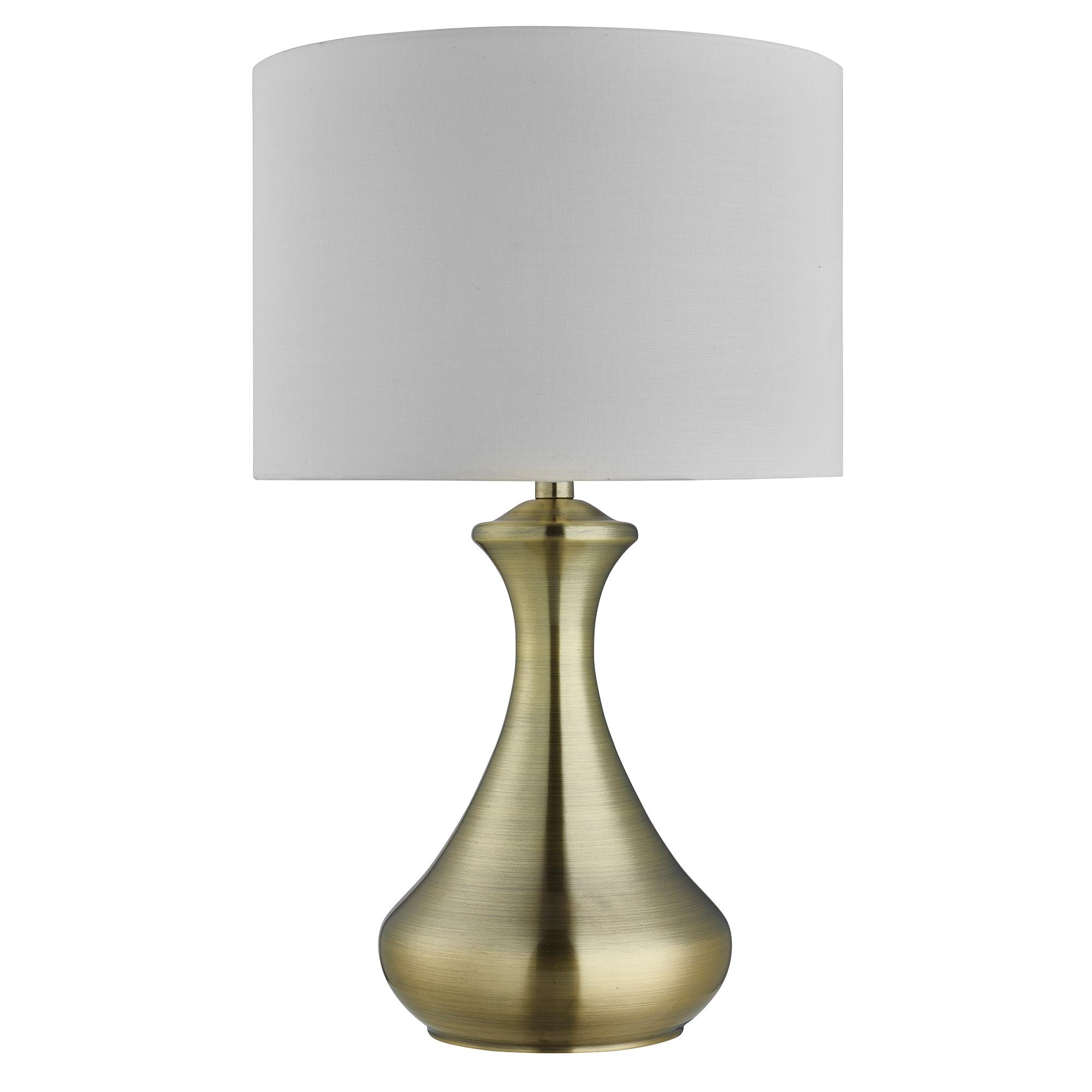 Searchlight Touch Lamp - Antique Brass & Cream Shade