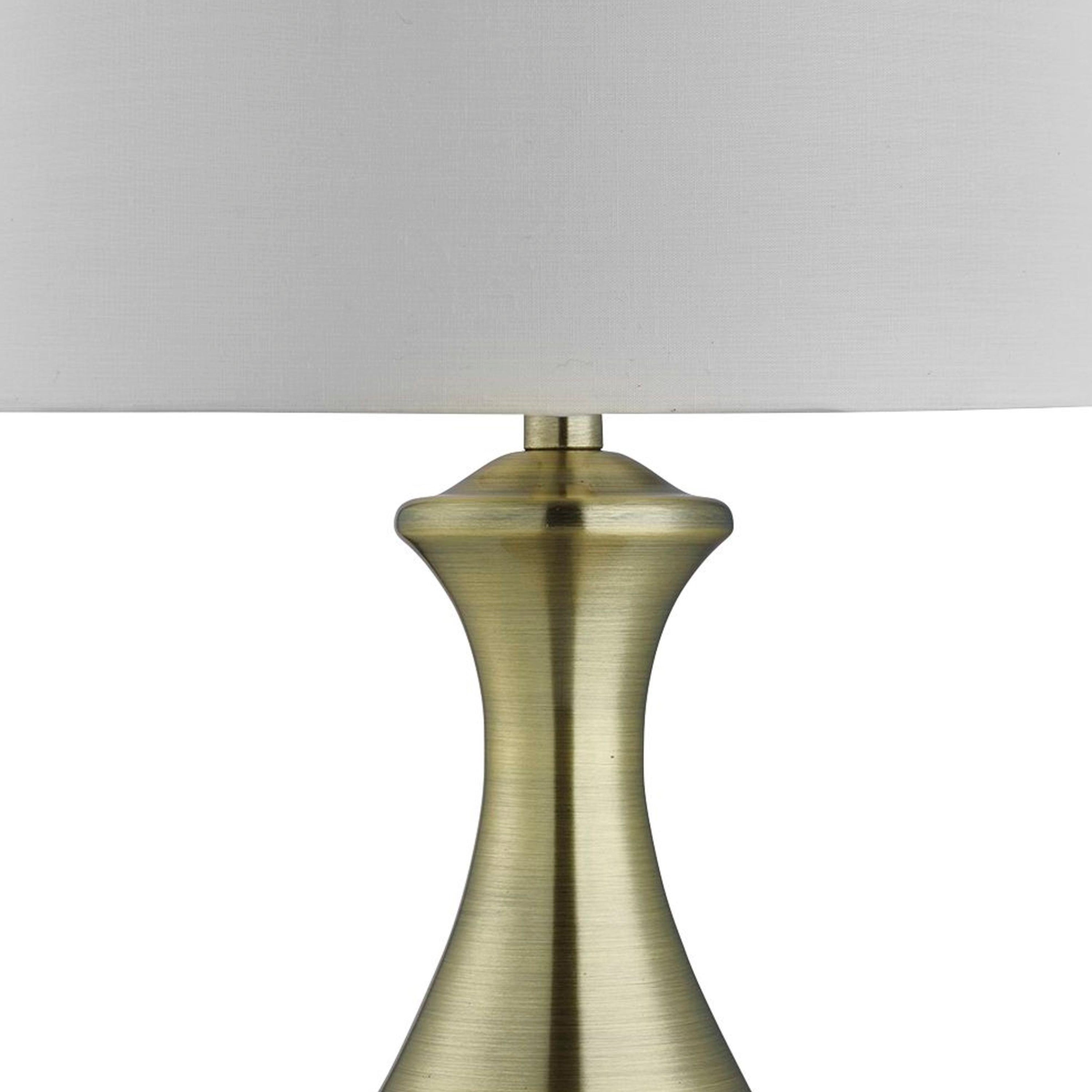 Searchlight Touch Lamp - Antique Brass & Cream Shade