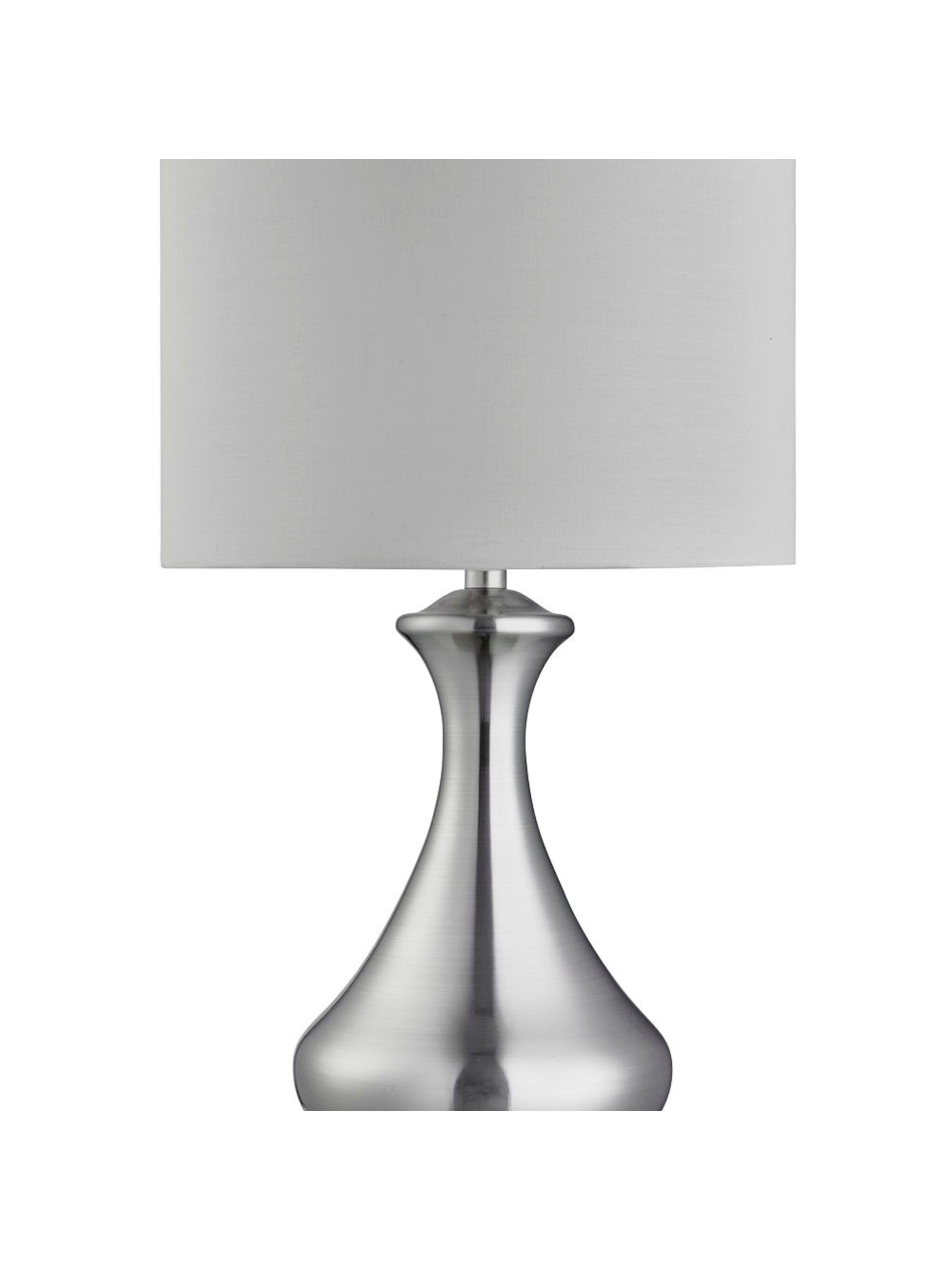 Searchlight Touch Lamp - Satin Silver, White Shade