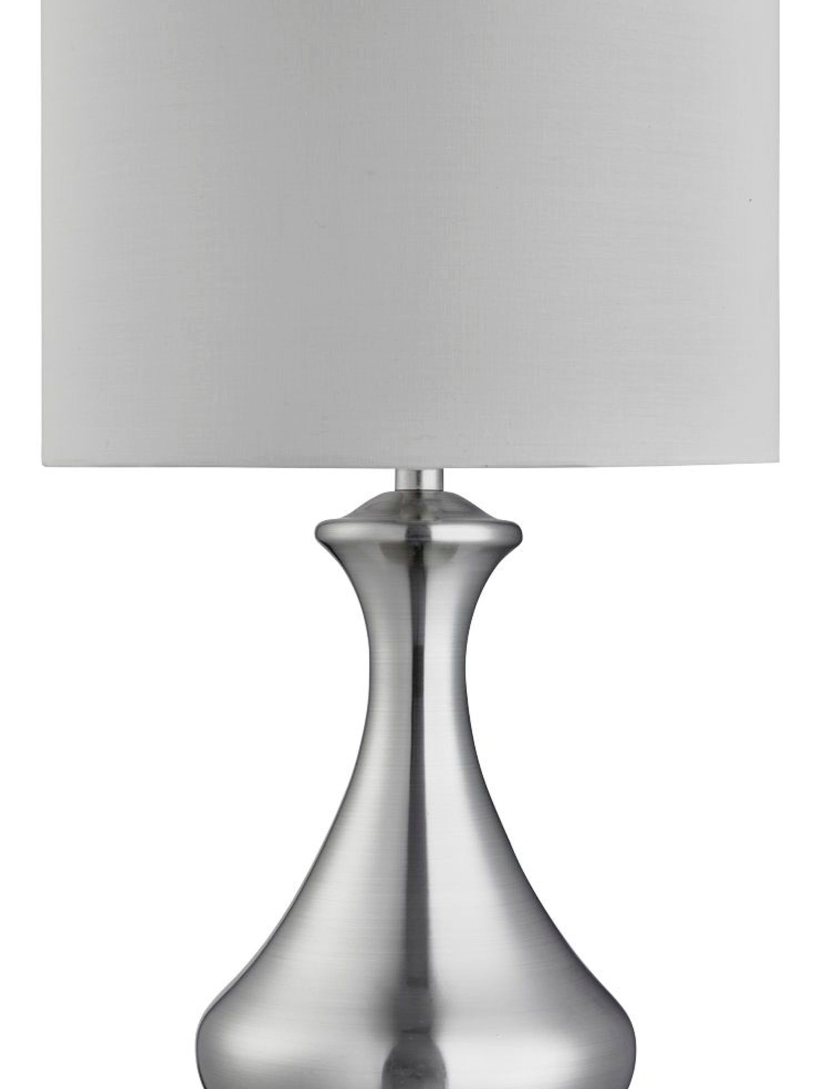 Searchlight Touch Lamp - Satin Silver, White Shade