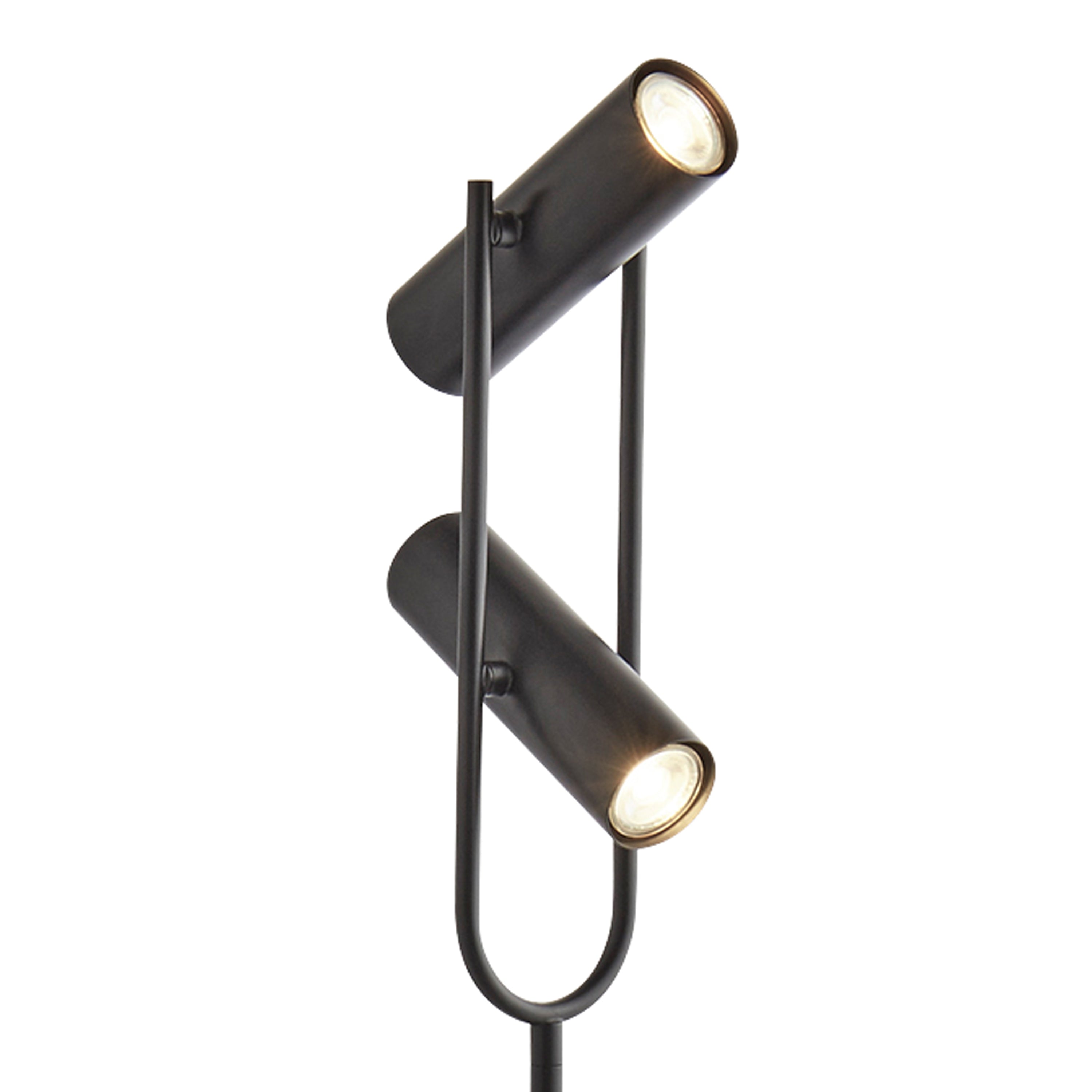 Searchlight Tabley 2 Light Cylinder Shade Floor Lamp, Matt Black