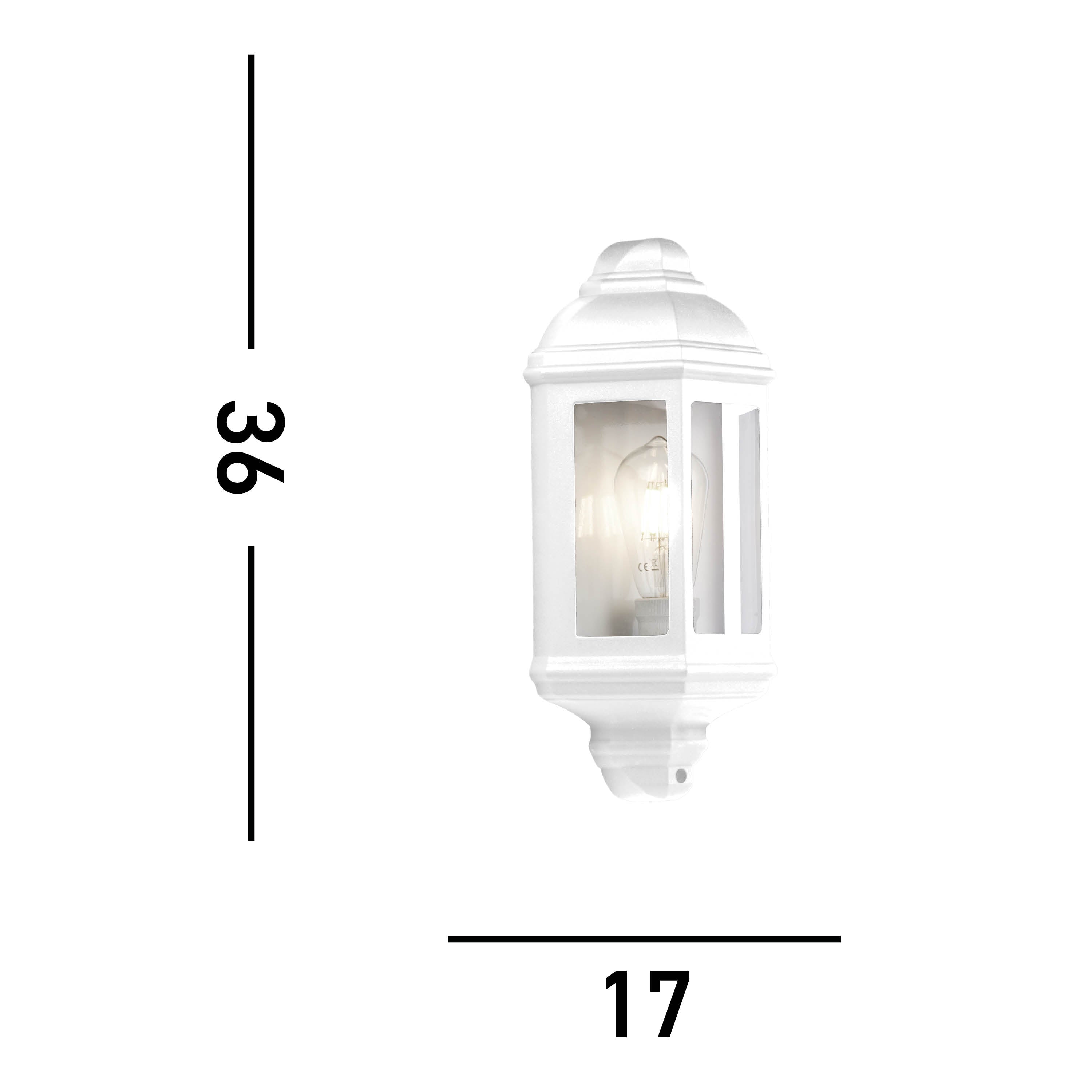 Searchlight Maddrel Outdoor Wall Light - White Aluminium & Glass - IP44
