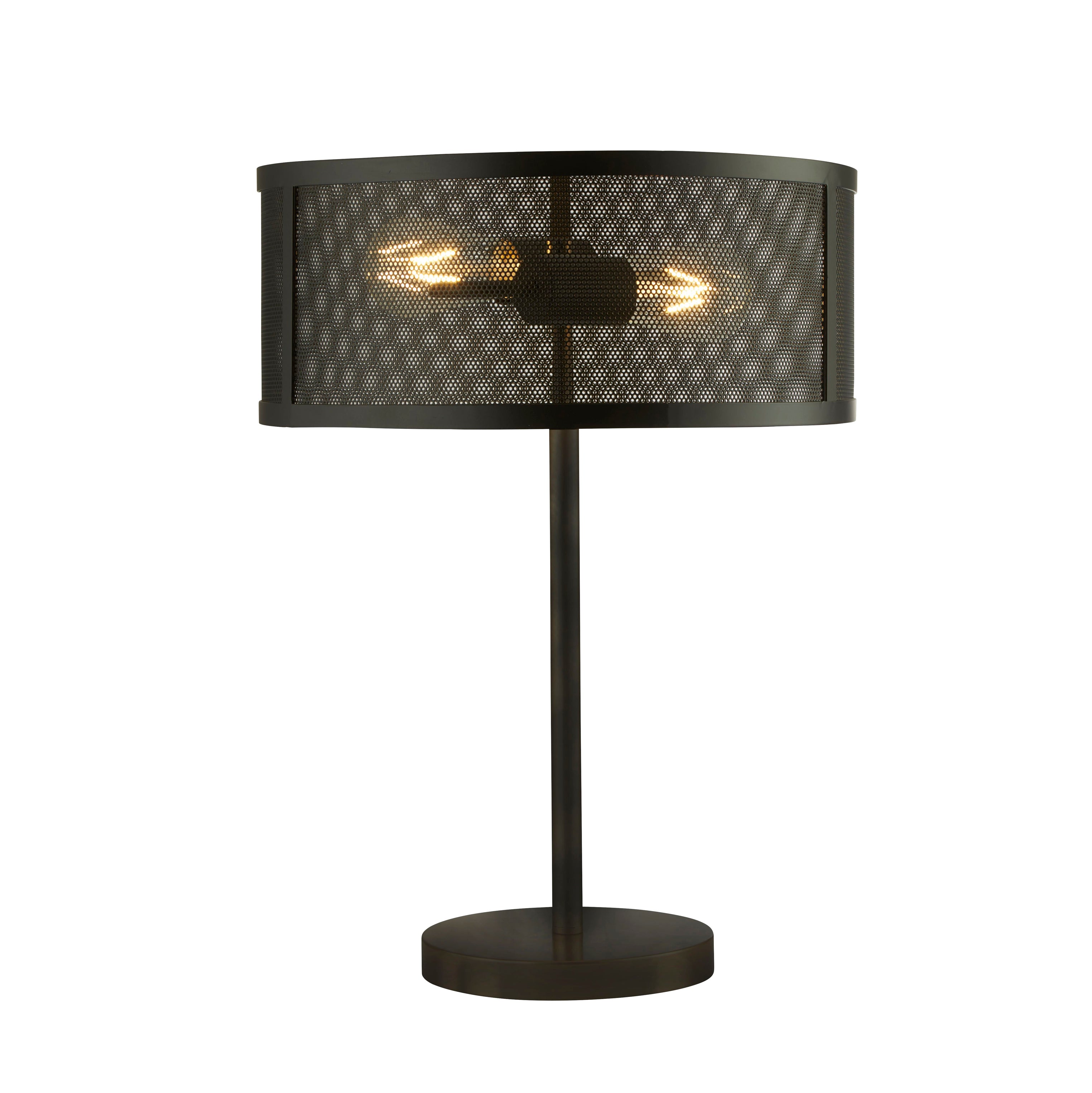 Searchlight Falkner 2 Light Table Lamp - Matt Black Metal