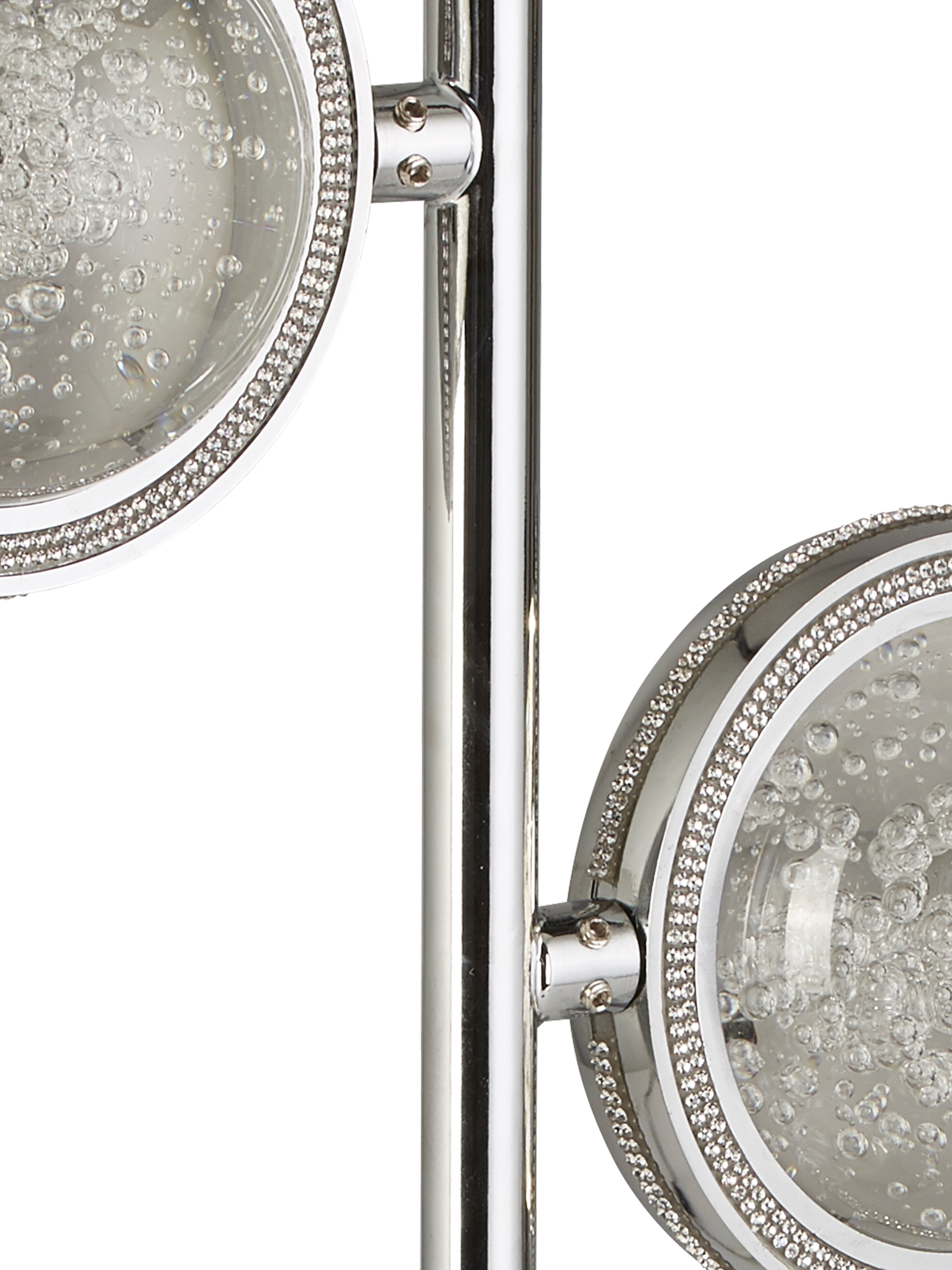 Searchlight Queensland 2 Light Table Lamp - Chrome & Bubble Glass