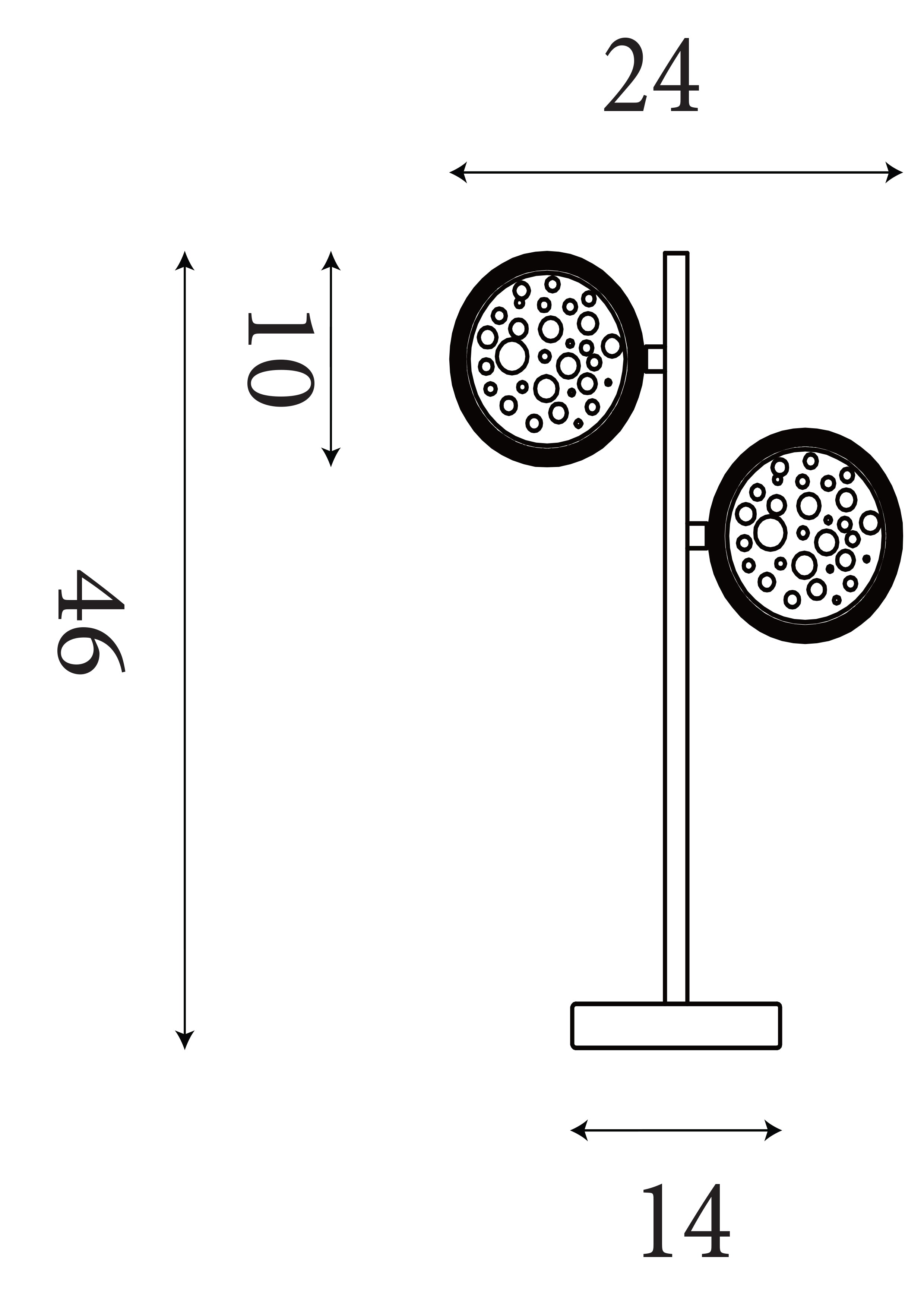 Searchlight Queensland 2 Light Table Lamp - Chrome & Bubble Glass