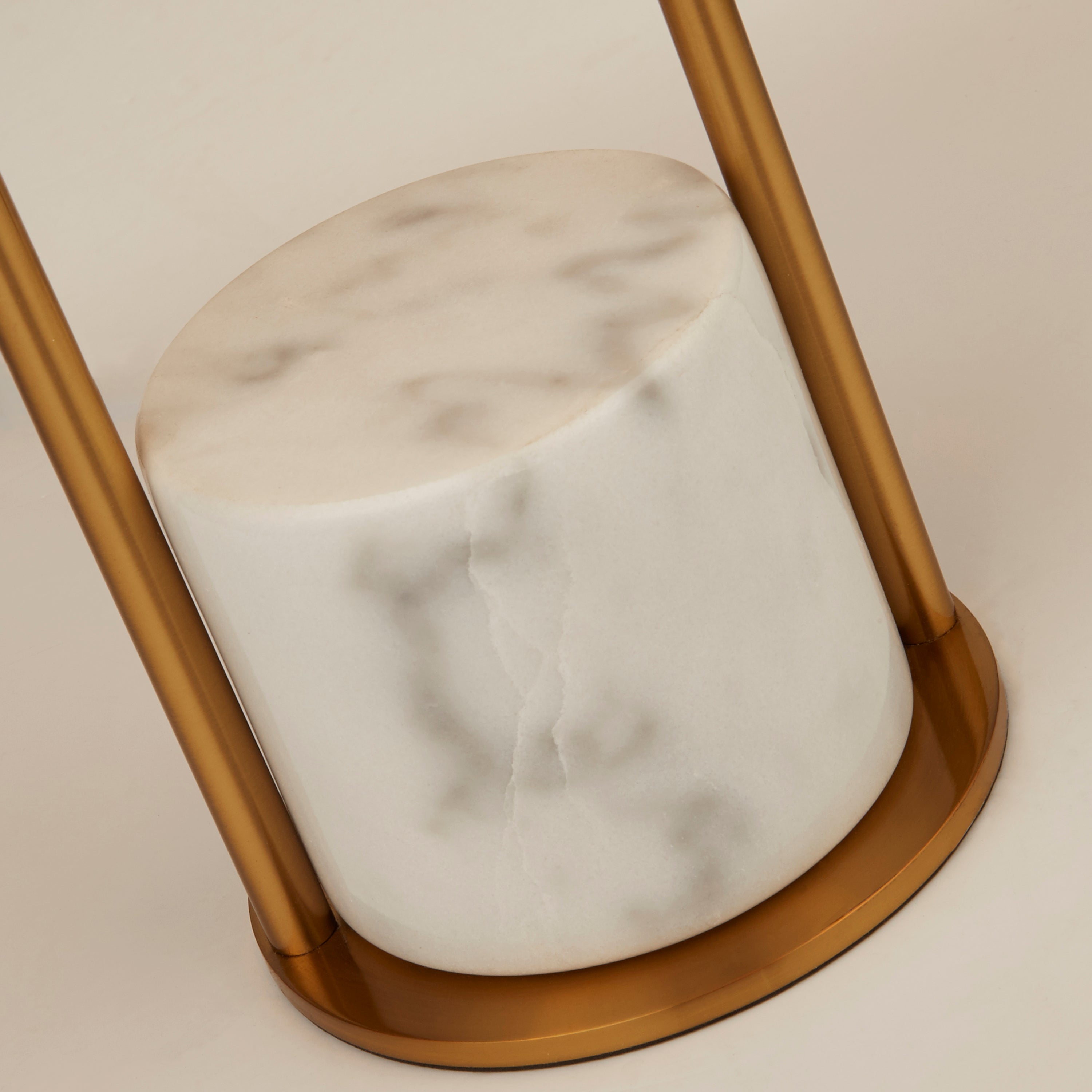 Searchlight Cardwell Table Lamp - Marble & Gold with White Drum Shade