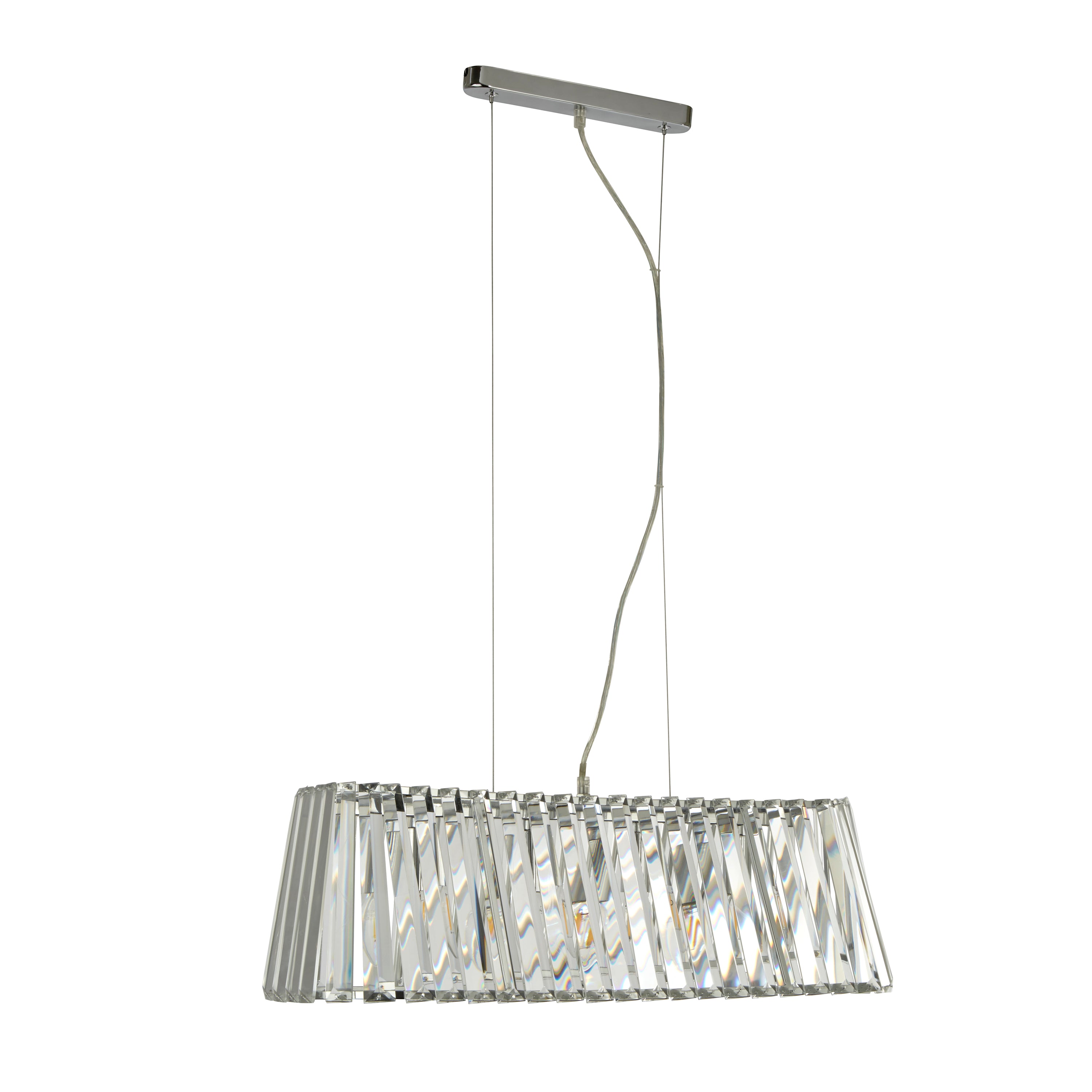 Searchlight Talton 4 Light Pendant - Chrome & Crystal