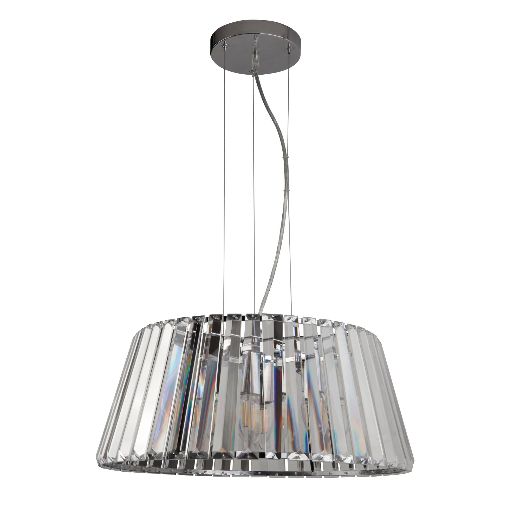 Searchlight Talton 5 Light Pendant to Semi-Flush - Chrome & Clear Glass