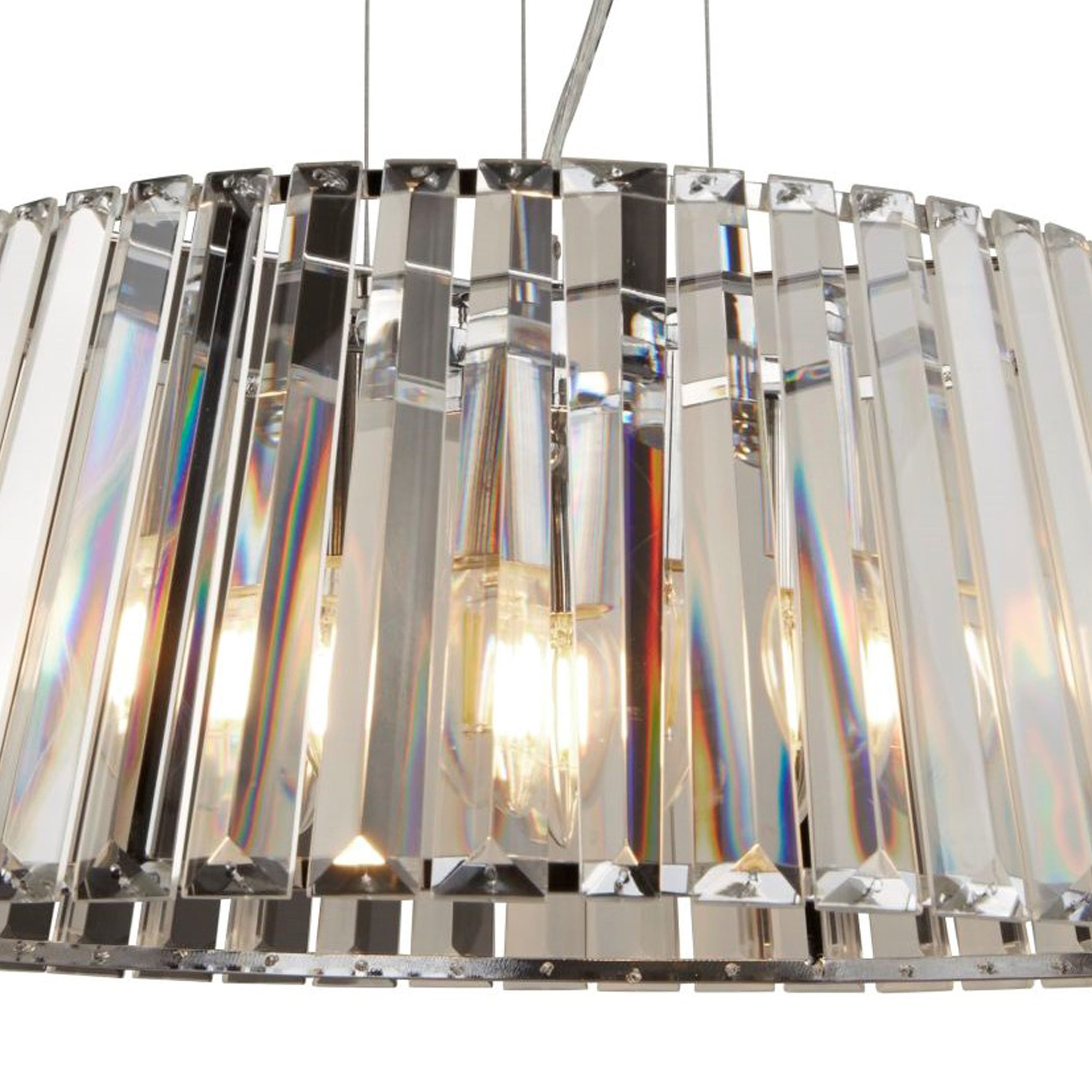 Searchlight Talton 5 Light Pendant to Semi-Flush - Chrome & Clear Glass